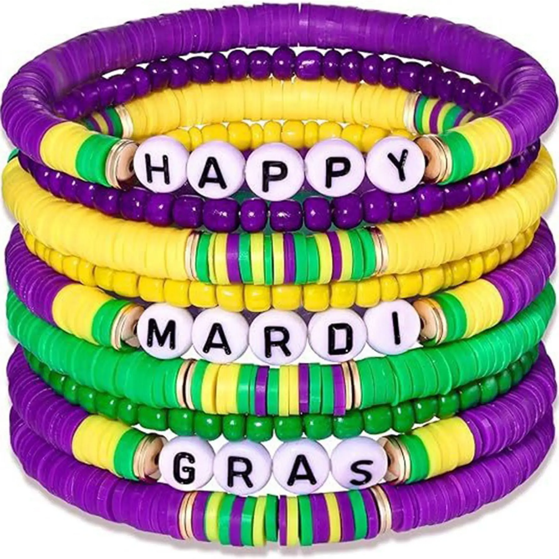 Violet Stretch Beaded Bracelet