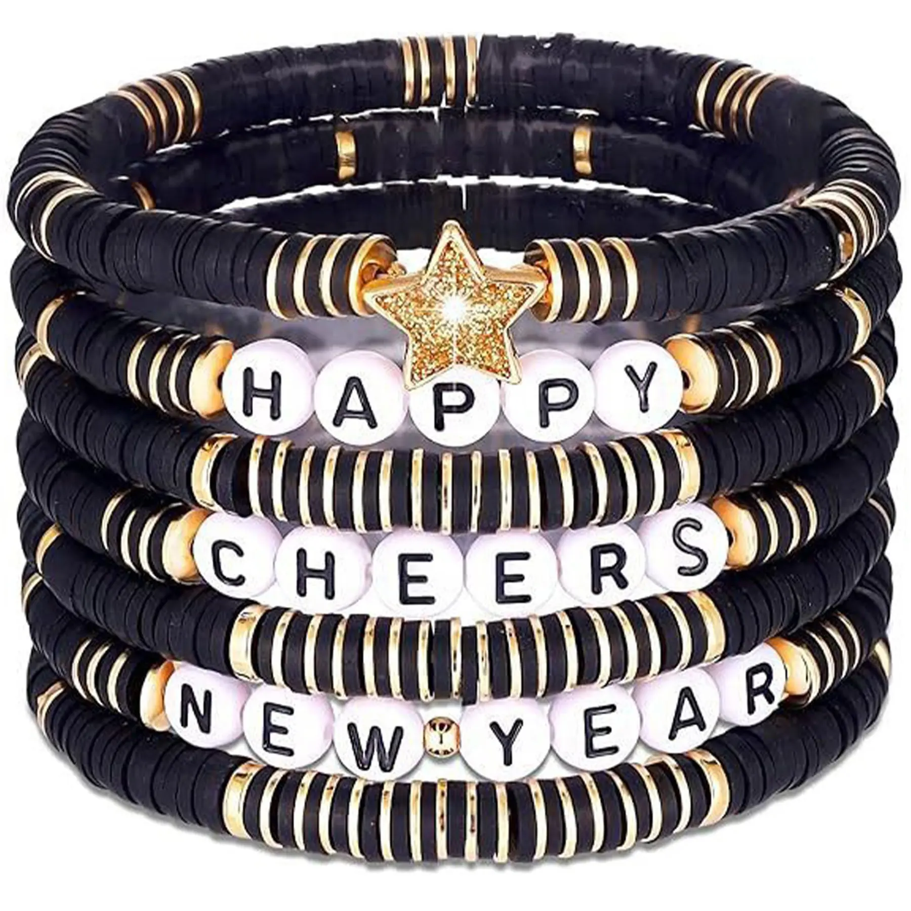 Star Heart Smiley Bracelet Set