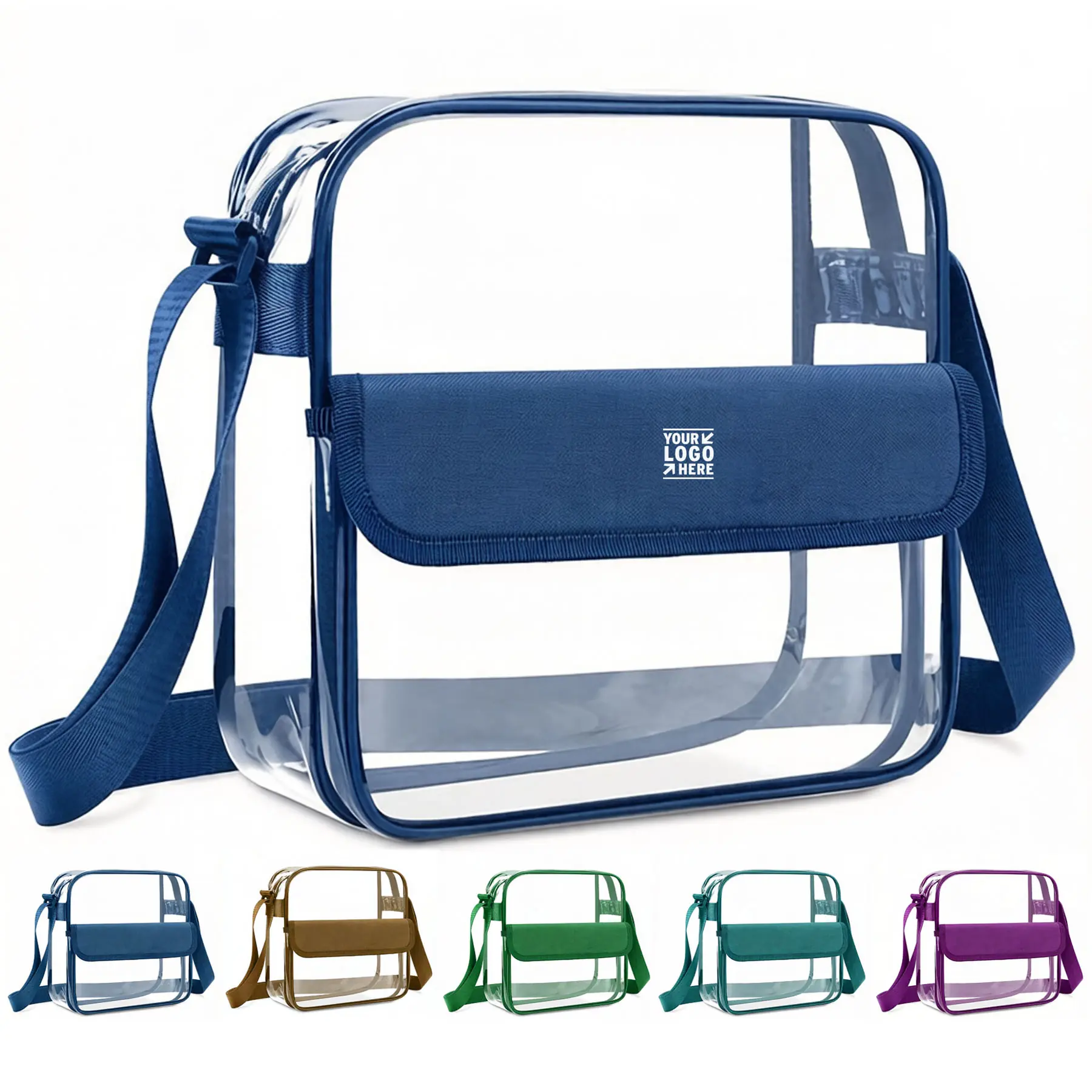 Clear Shoulder Messenger Tote Bag 2