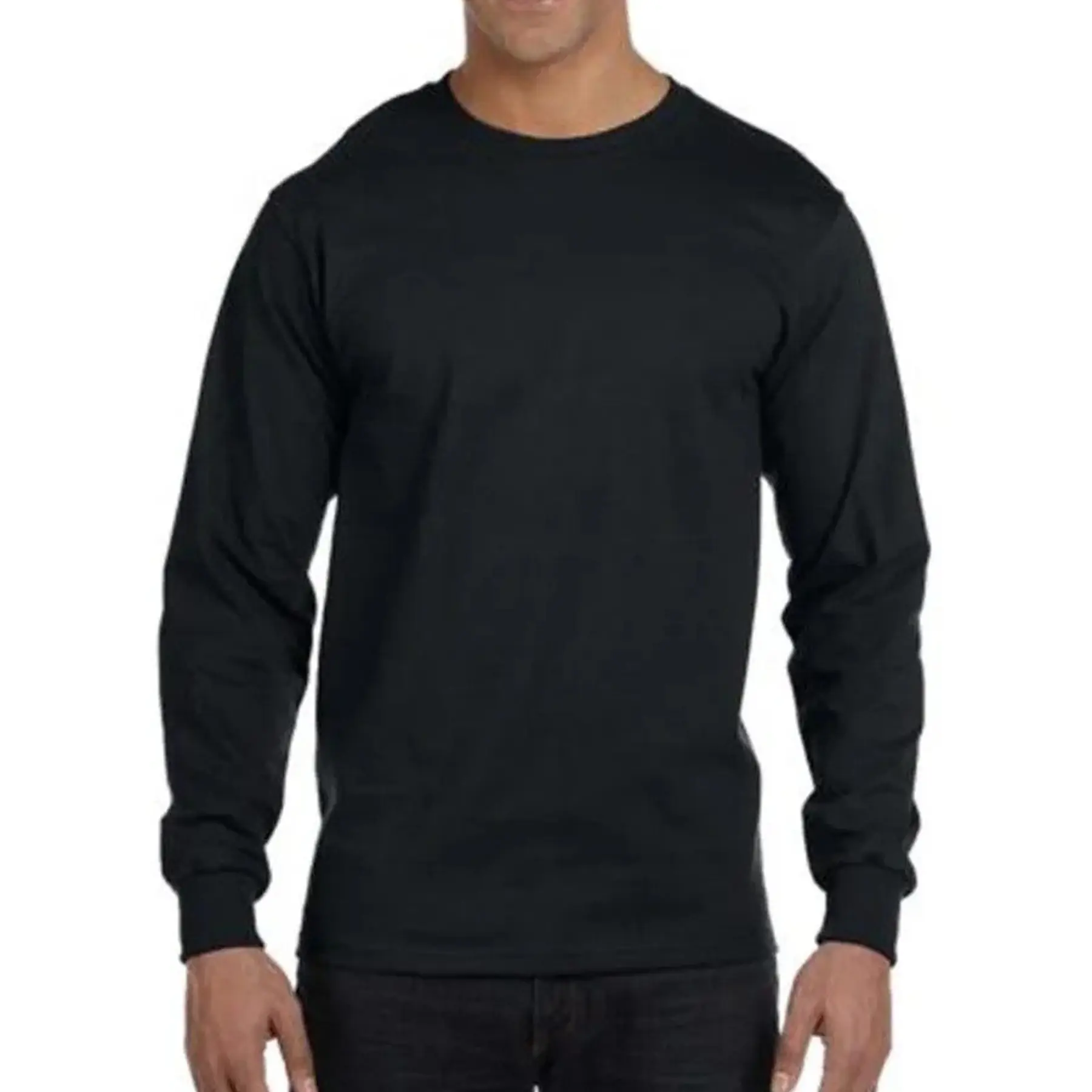 Men's Heavyweight Cotton Long Sleeve T Shirt