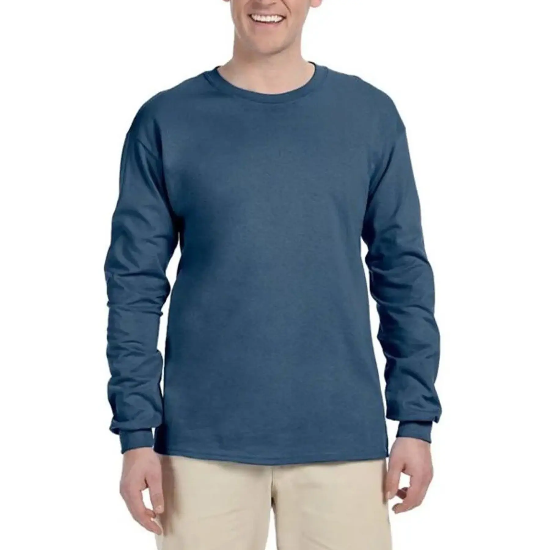 Premium Long Sleeve Cotton Tee - Assorted Solid Colors
