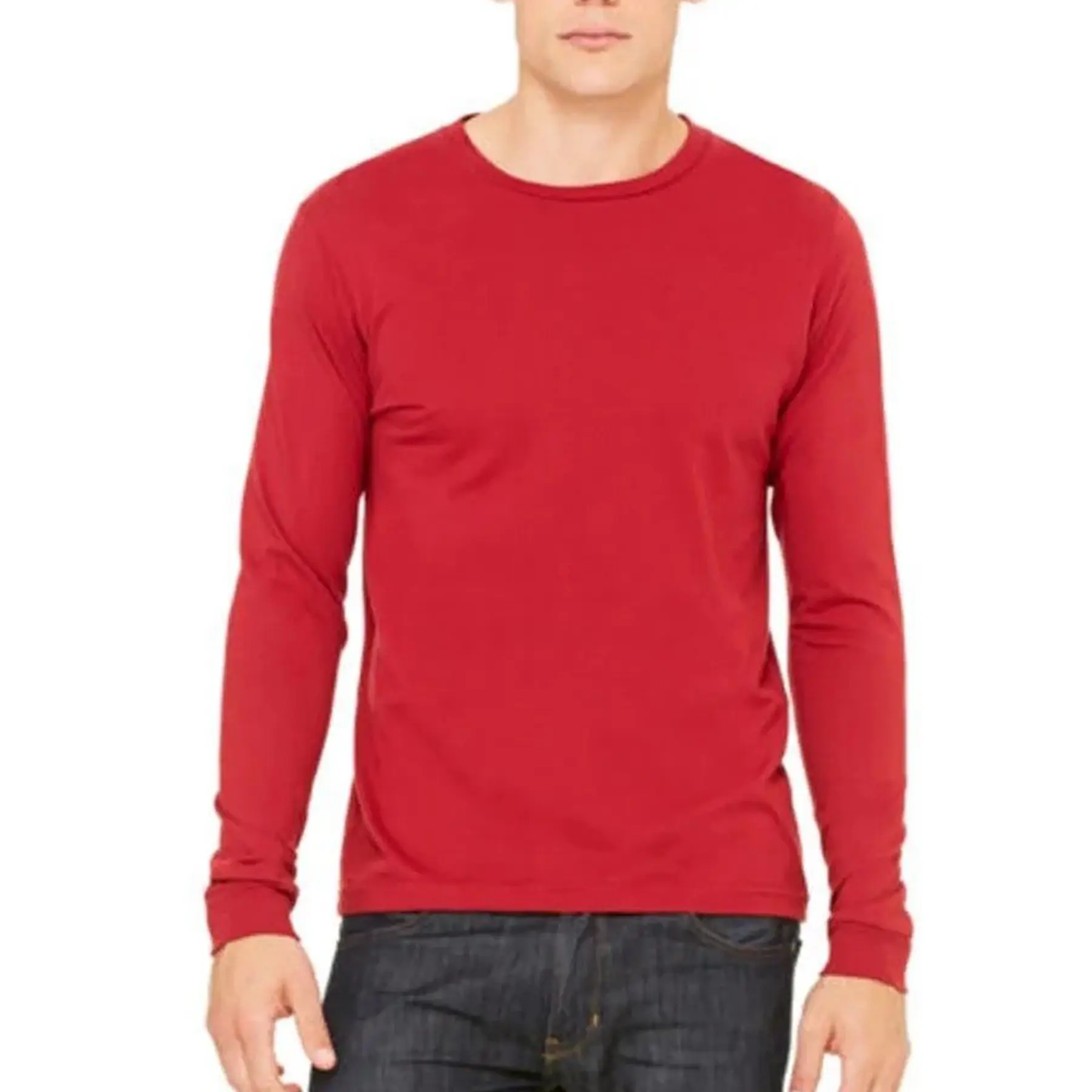 Unisex Long Sleeve Jersey Tee Solid Colors