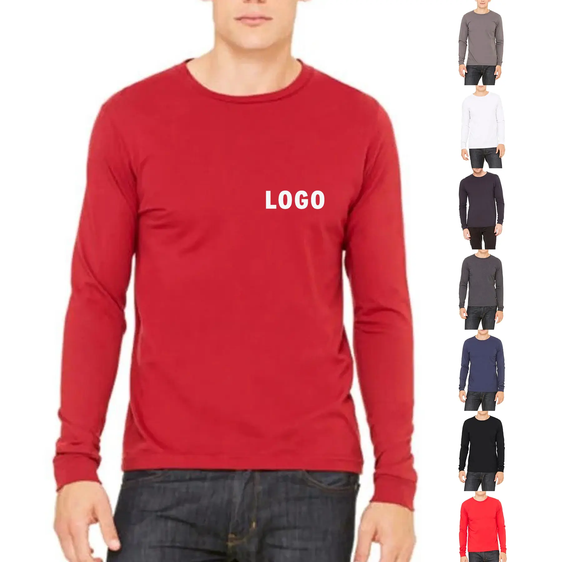 Unisex Long Sleeve Jersey Tee Solid Colors 2