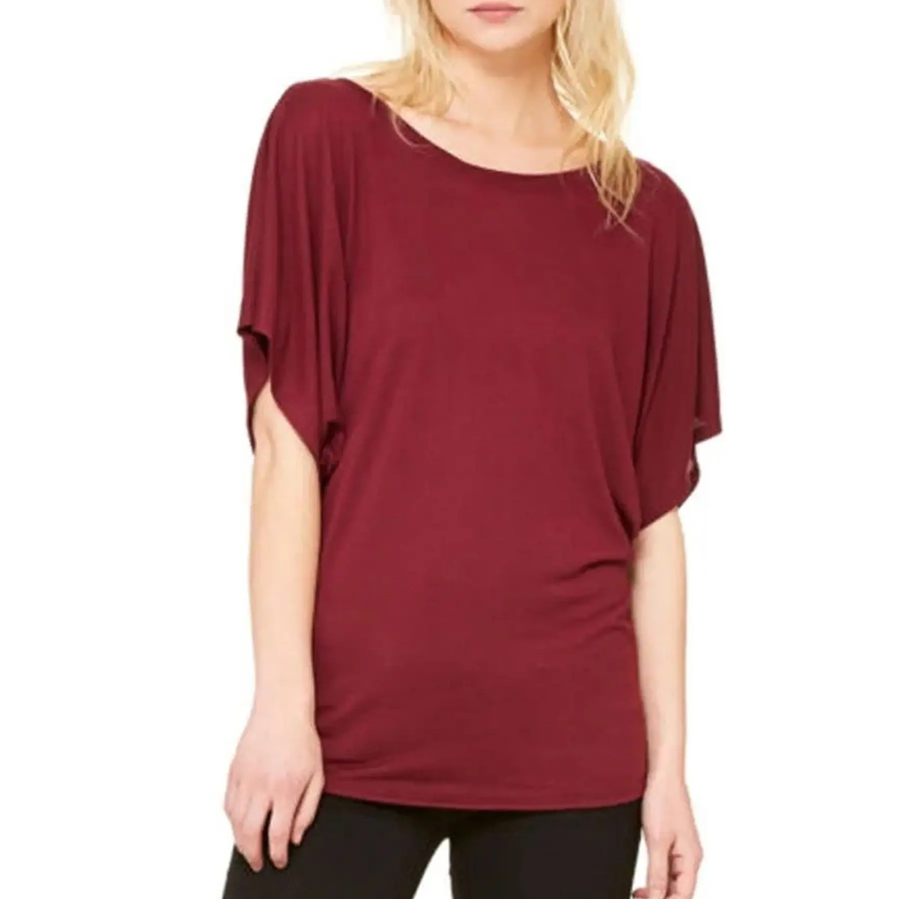 Women's Casual Dolman Sleeve Tee with Drapey Fit