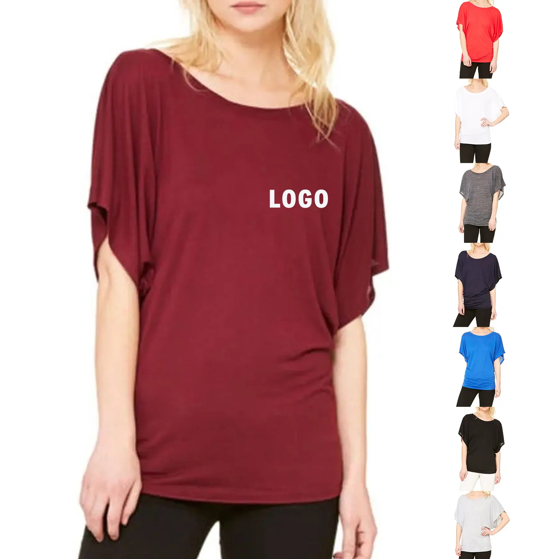 Women's Casual Dolman Sleeve Tee with Drapey Fit 2