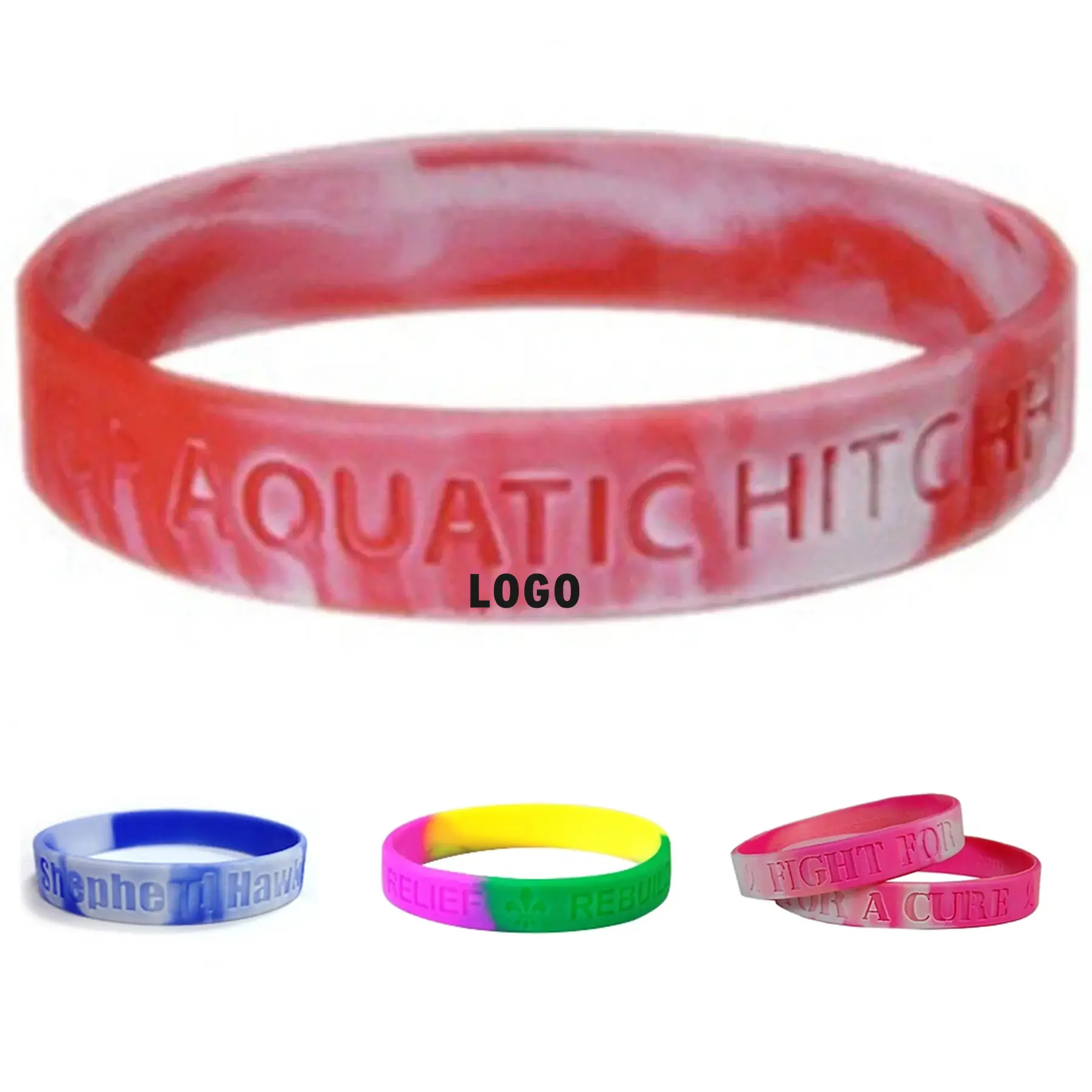 Personalized Debossed Silicone Wristband Bracelets Fundraising Events 2