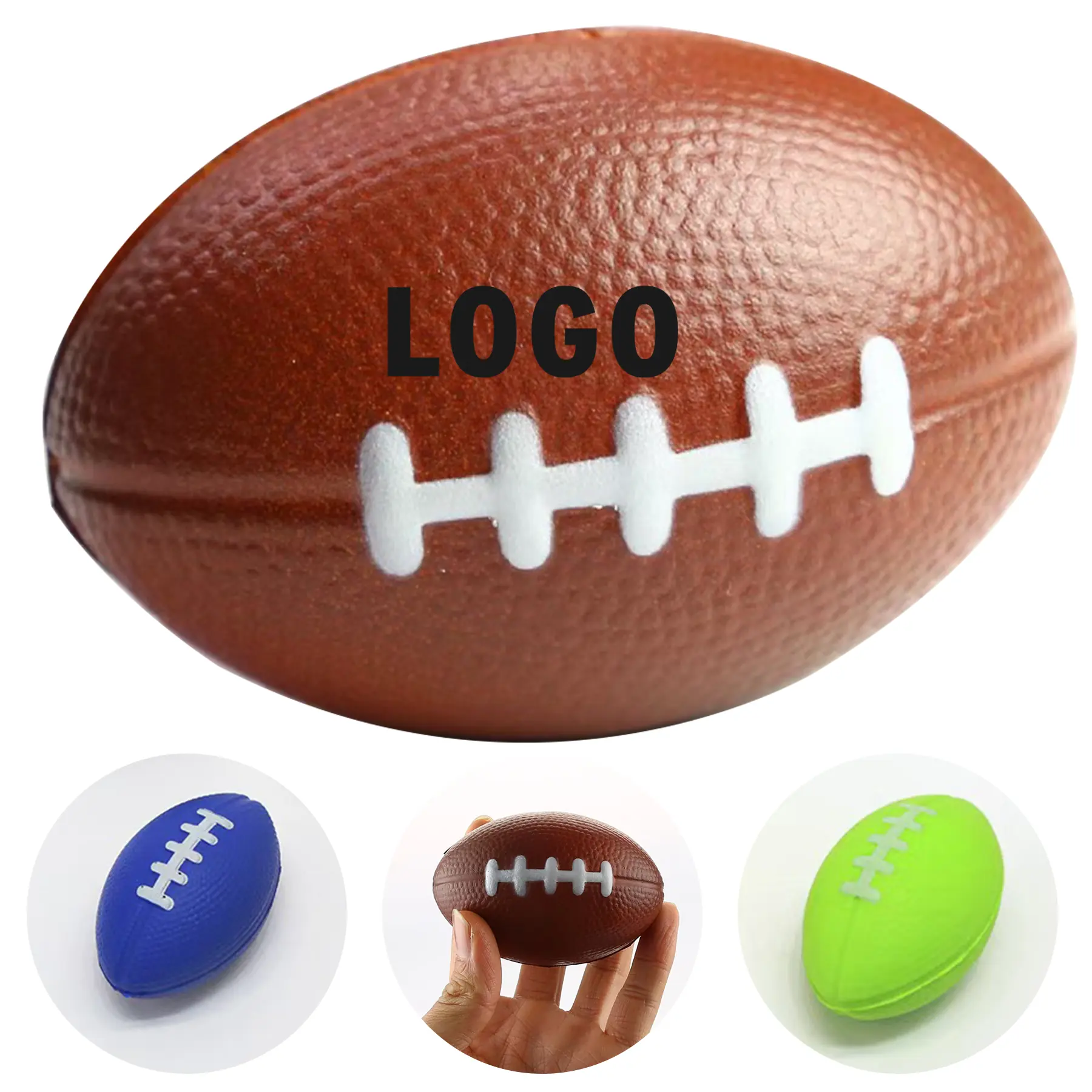 Custom Logo Football Stress Squeeze Toy 2