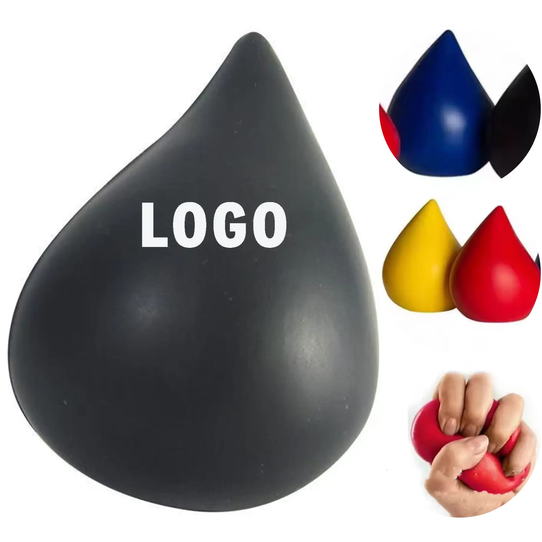 Custom Logo Squeeze Ball Teardrop Shape Stress Reliever 2