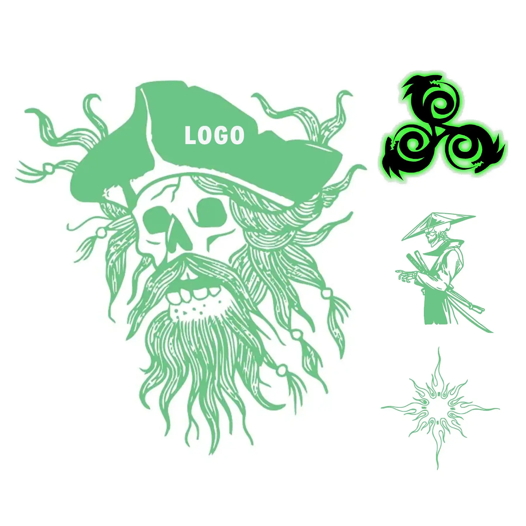 Glow Dark Temporary Tattoo Sheets Customizable Fun Decor for Skin 2