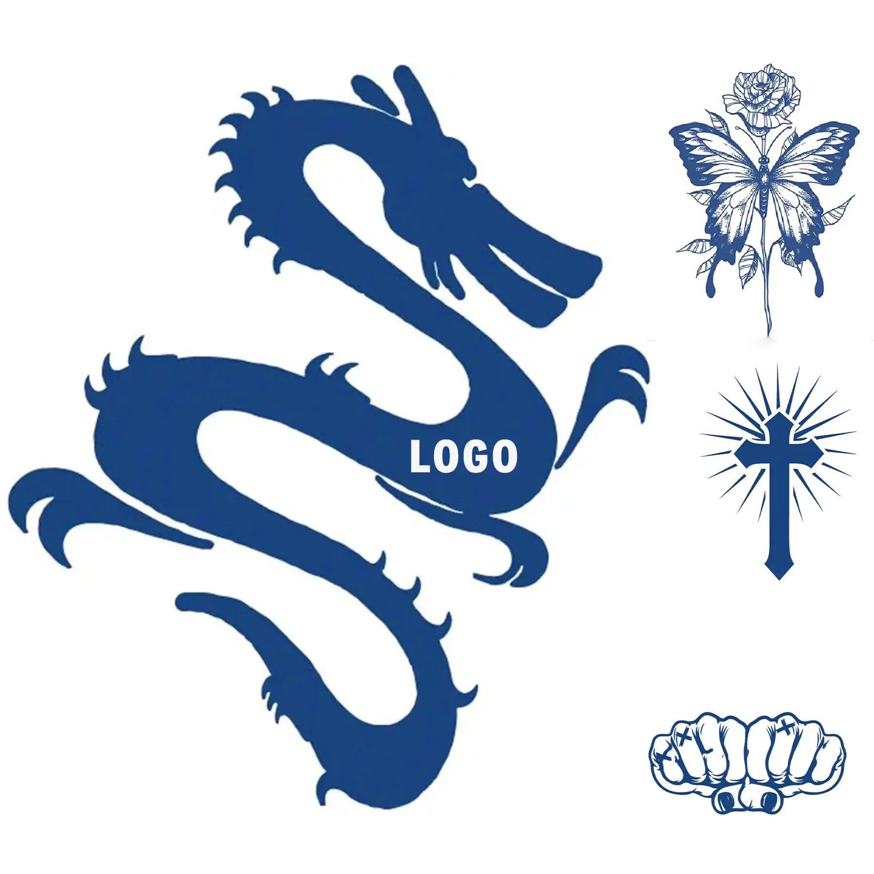 Custom Full Color Temporary Tattoo Sheets Pre Cut Easy Apply 2