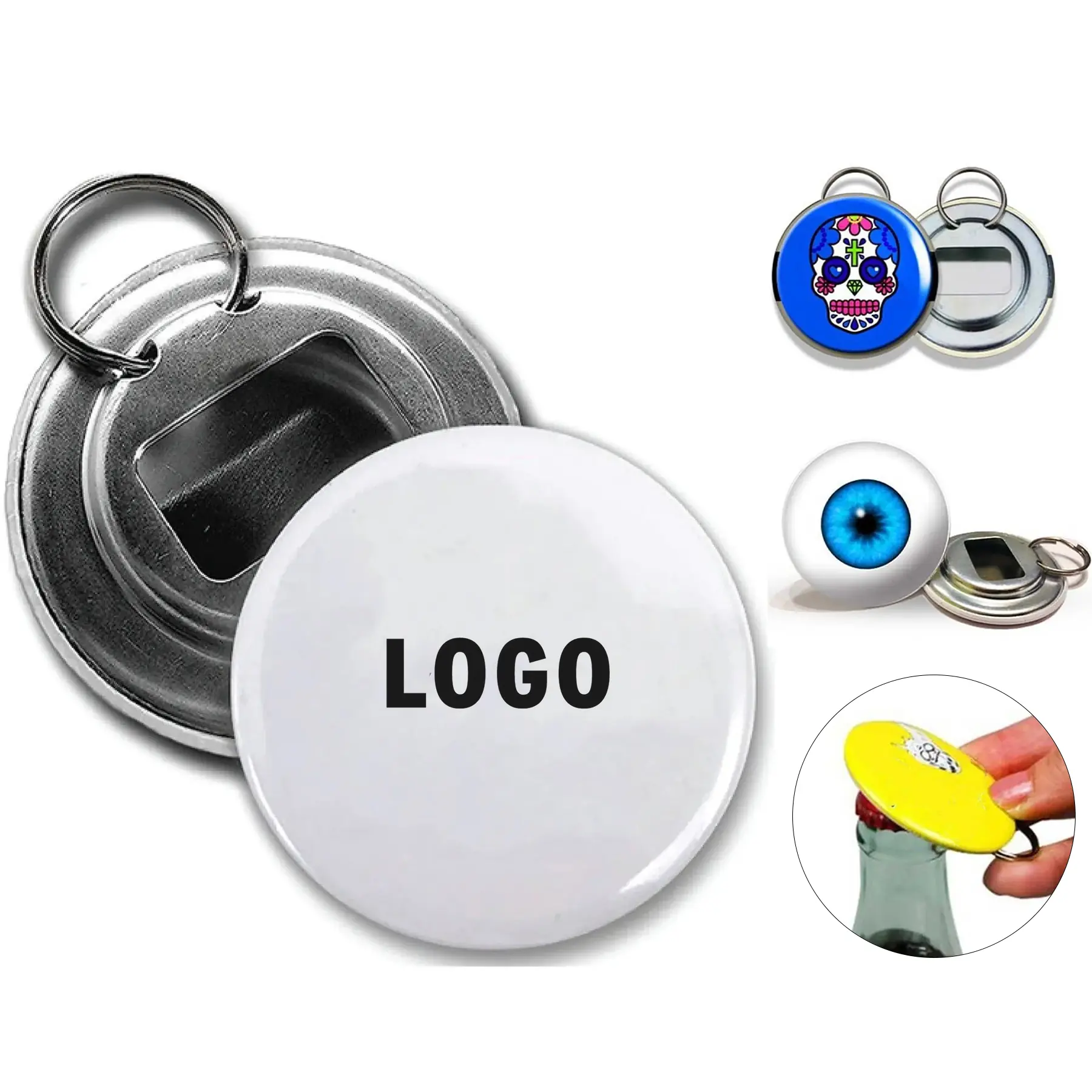 Stainless Steel Bottle Cap Opener Keychain Tool 2