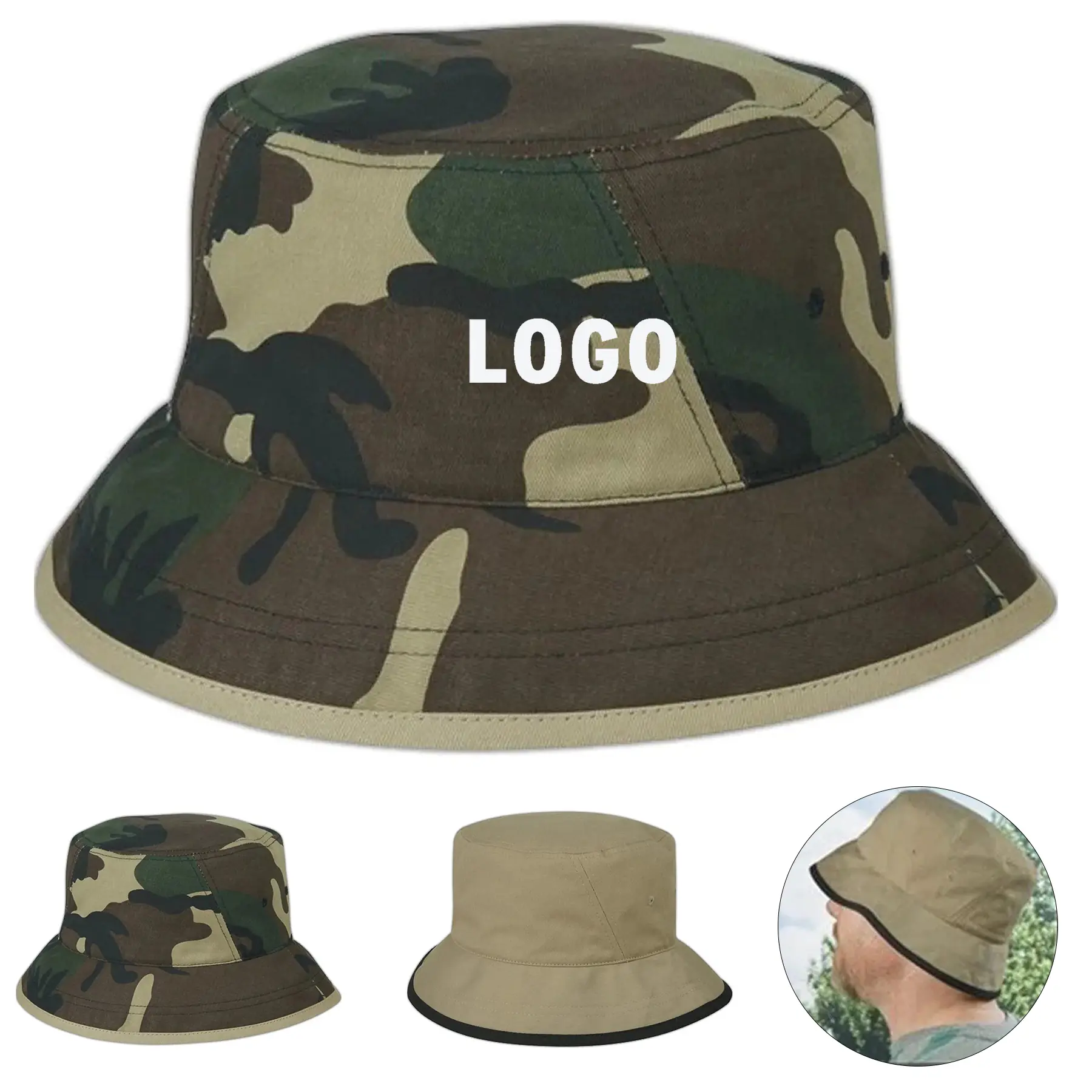 Personalized Embroidered Bucket Hat 100% Cotton Twill for Men Women 2