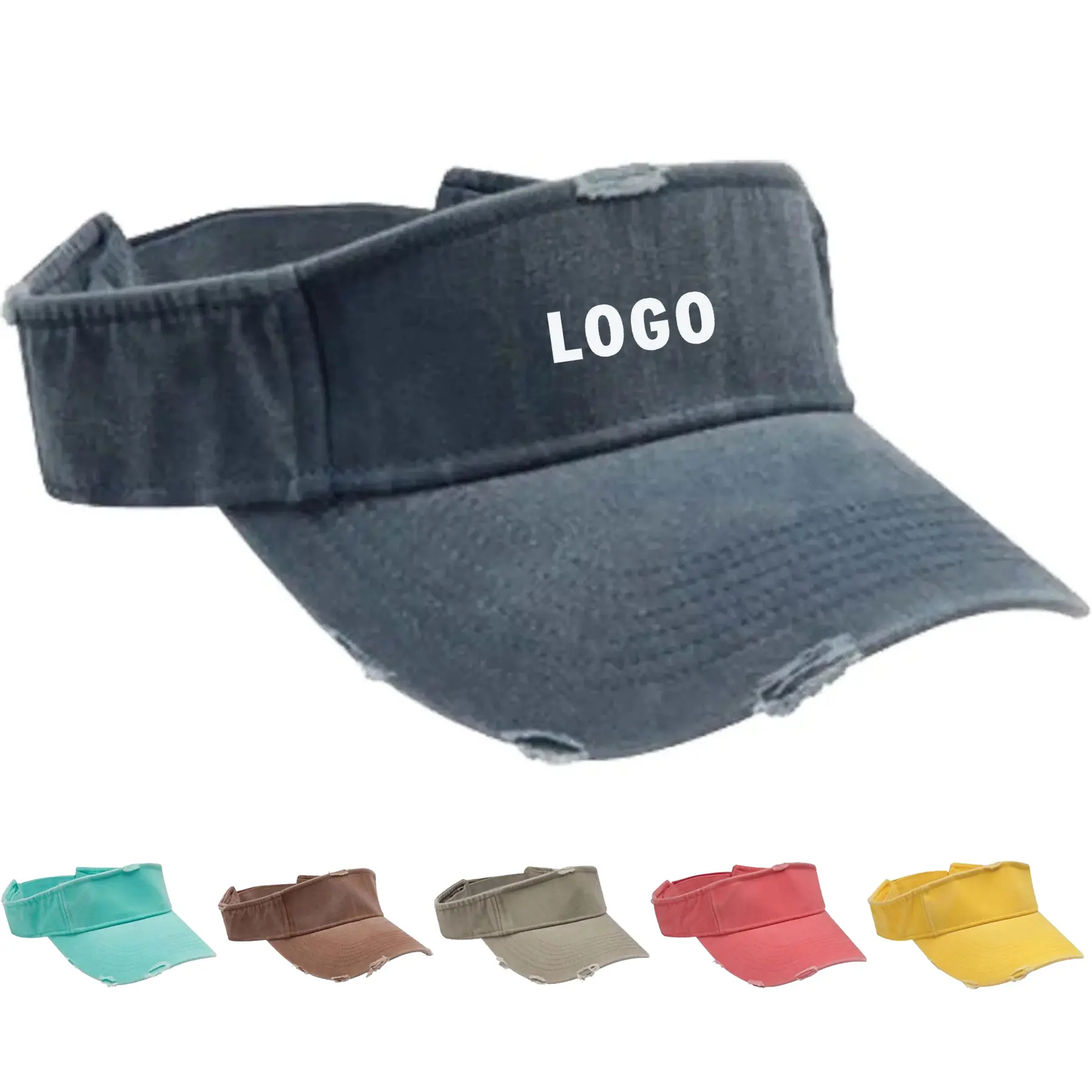 Vintage Washed Cotton Visor Hat Unisex 2