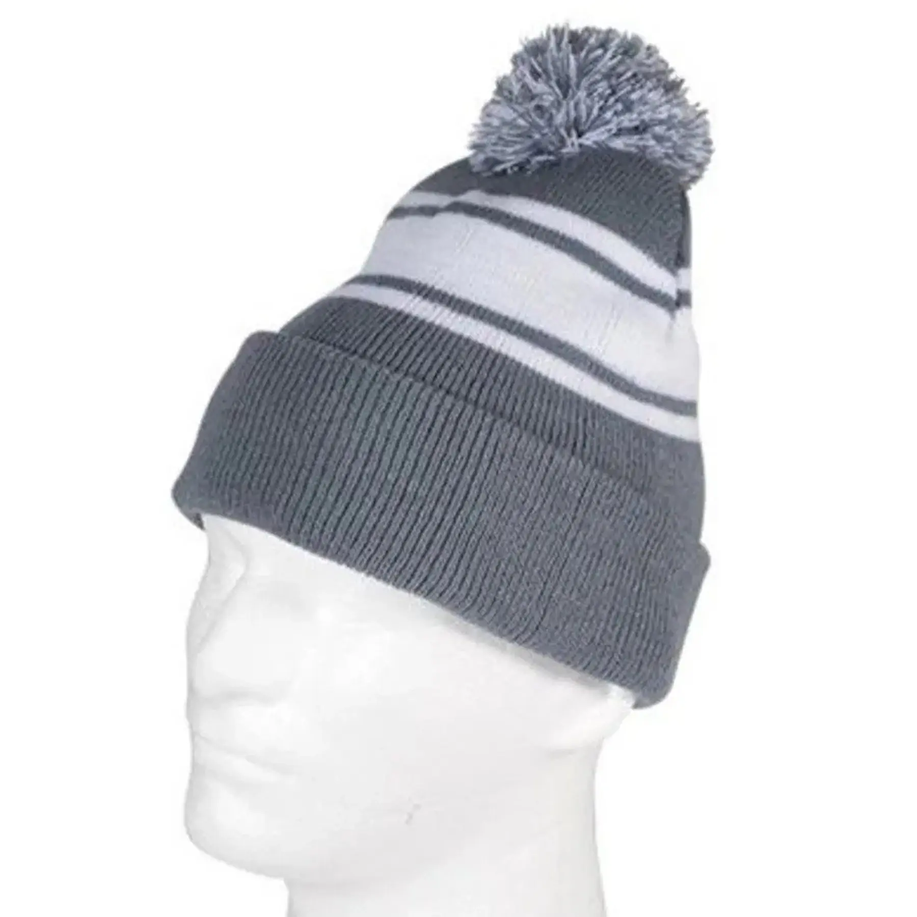 Pom Pom Knit Beanie Hat