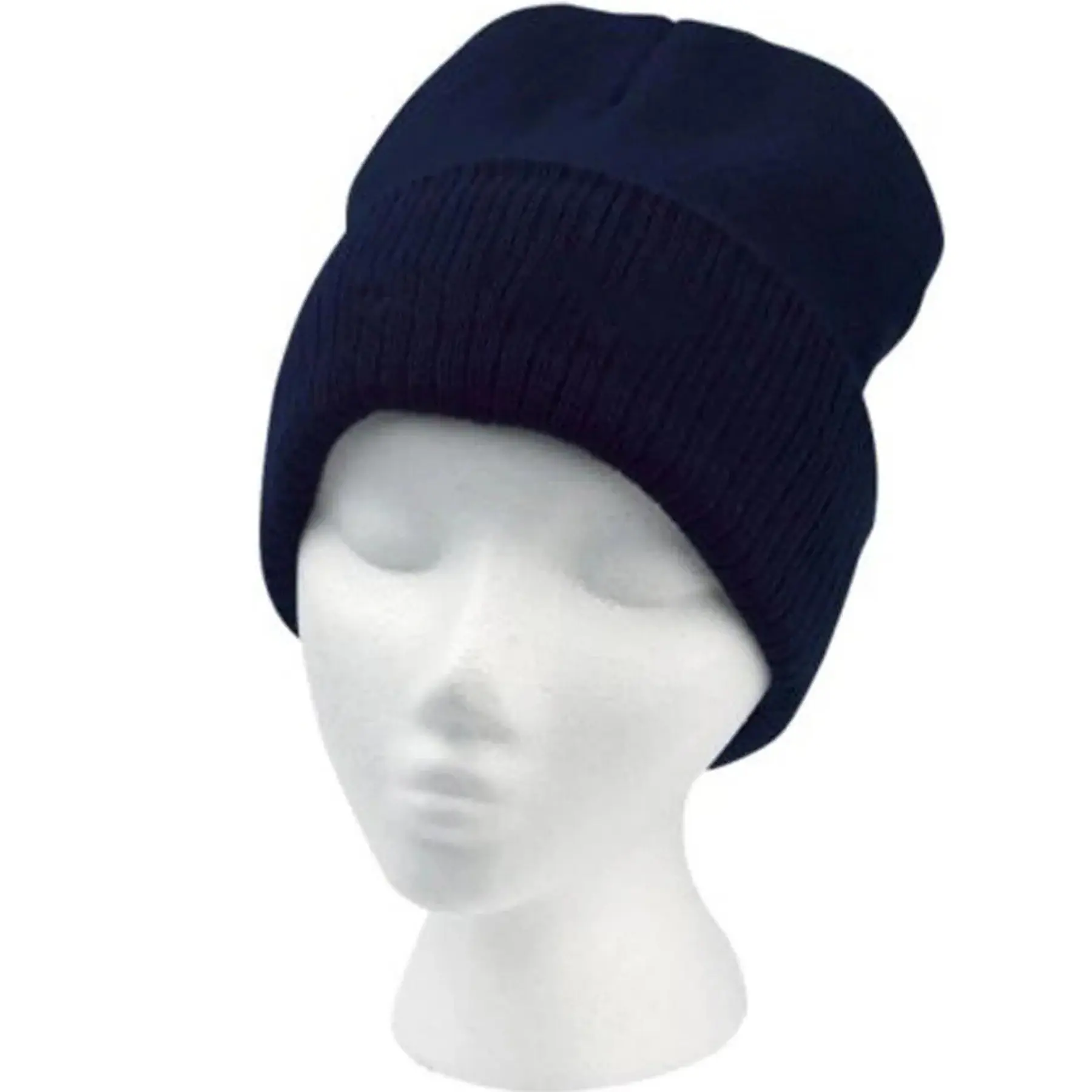 Rolled Cuff Acrylic Knit Beanie, One Size, 5 Colors