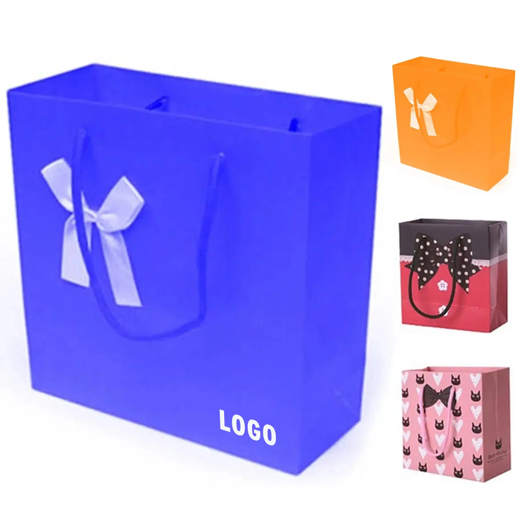 Custom Logo Paper Gift Bags String Handles 2