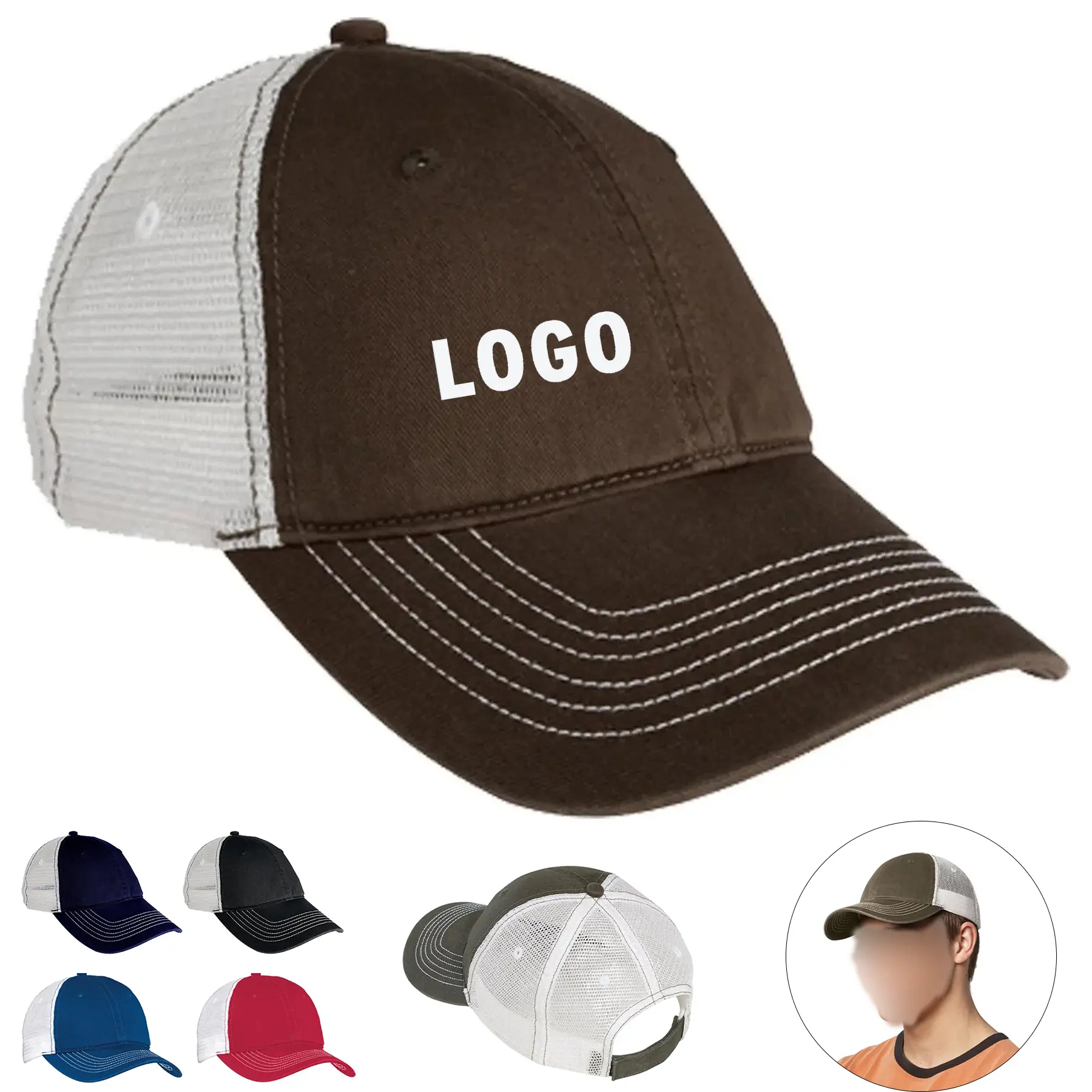 Customizable Two Tone Mesh Back Cap 2