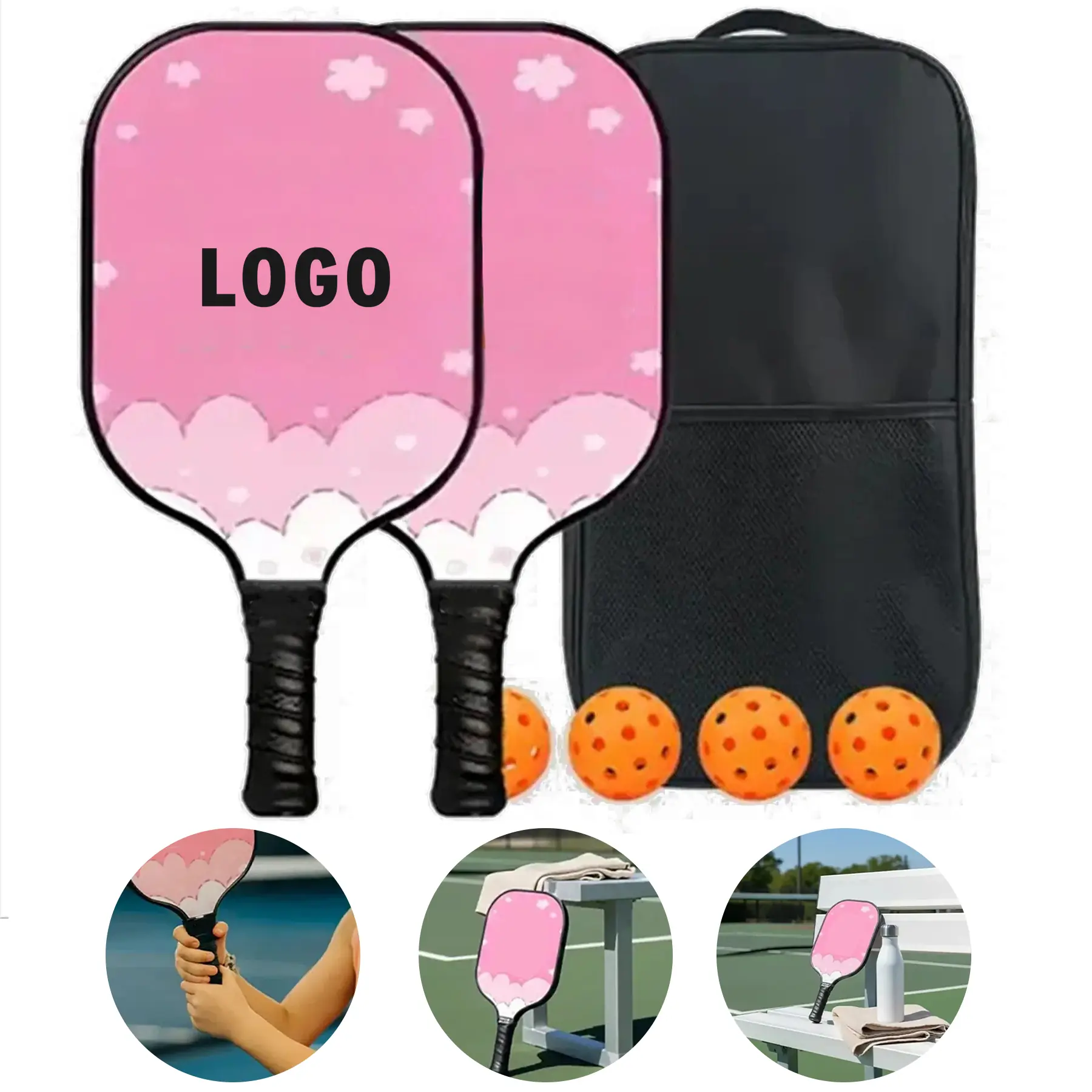 Youth Carbon Fiber Pickleball Paddle Set 2