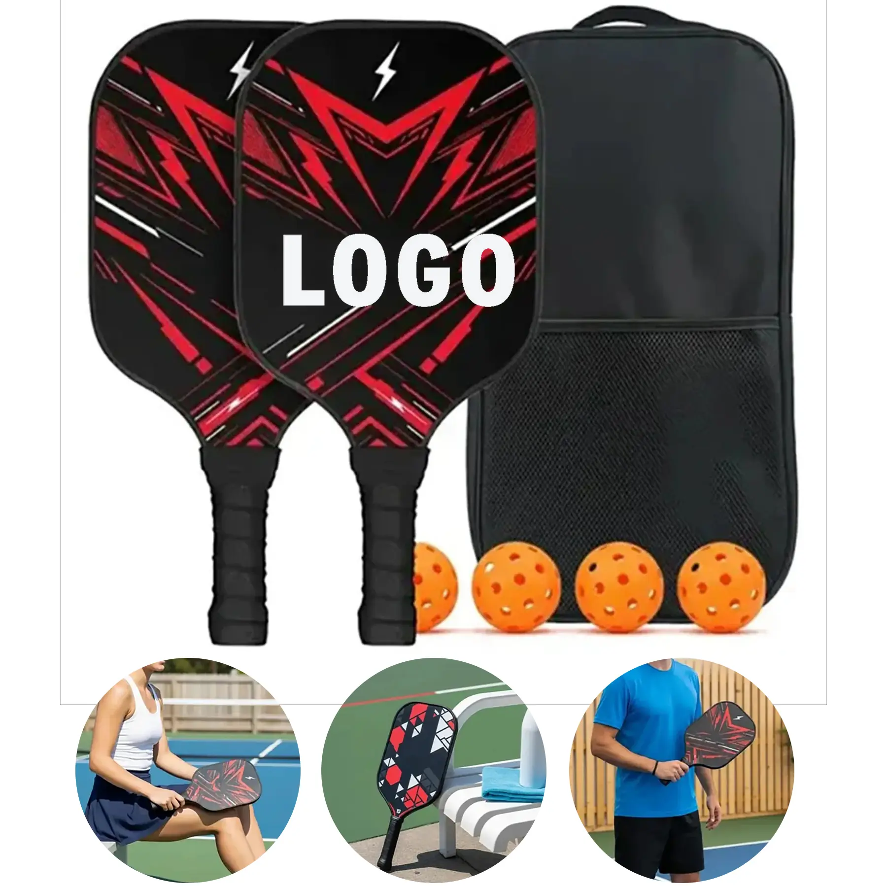 Premium Fiberglass Pickleball Paddle Bundle 2
