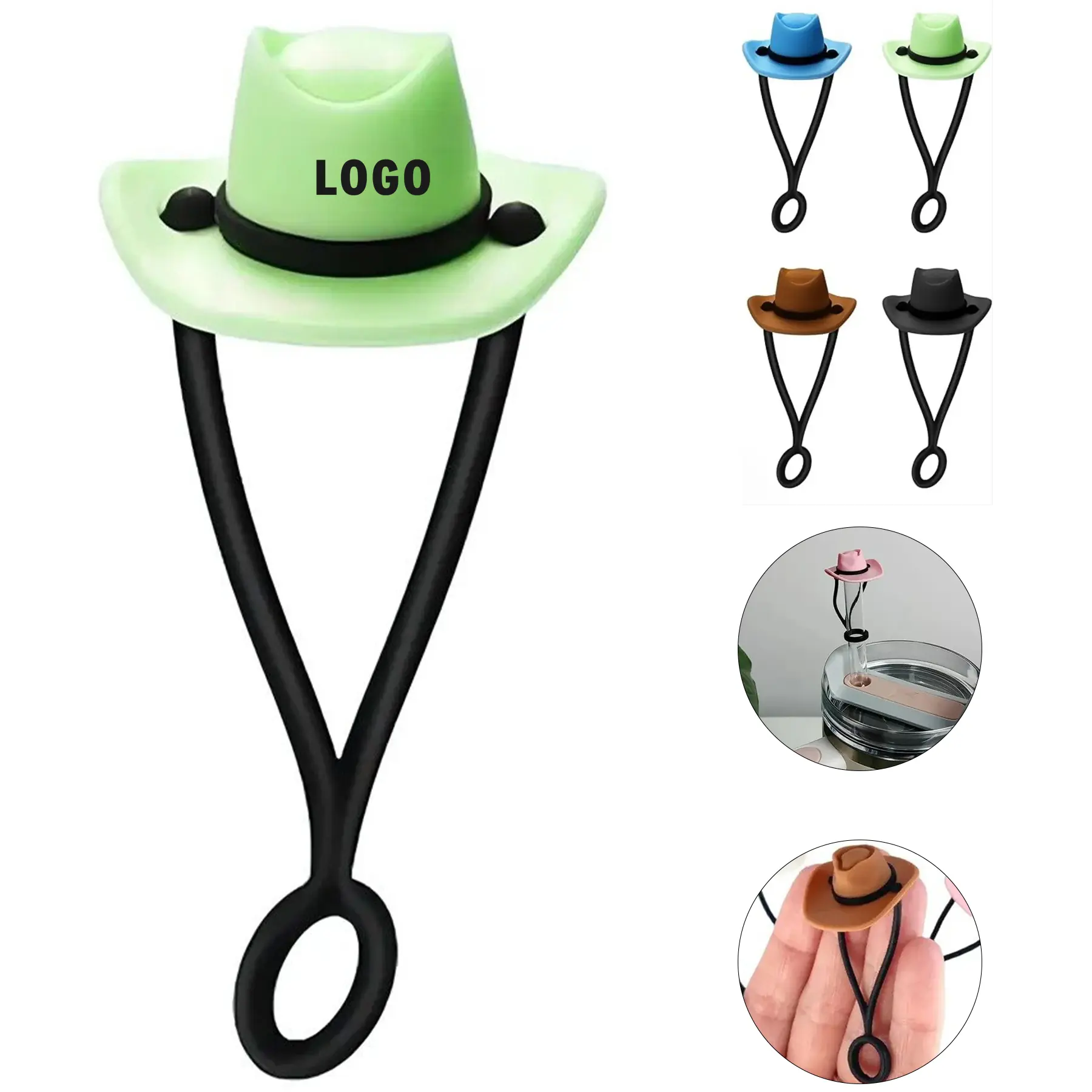 Cowboy Hat Silicone Straw Covers Tumblers 2
