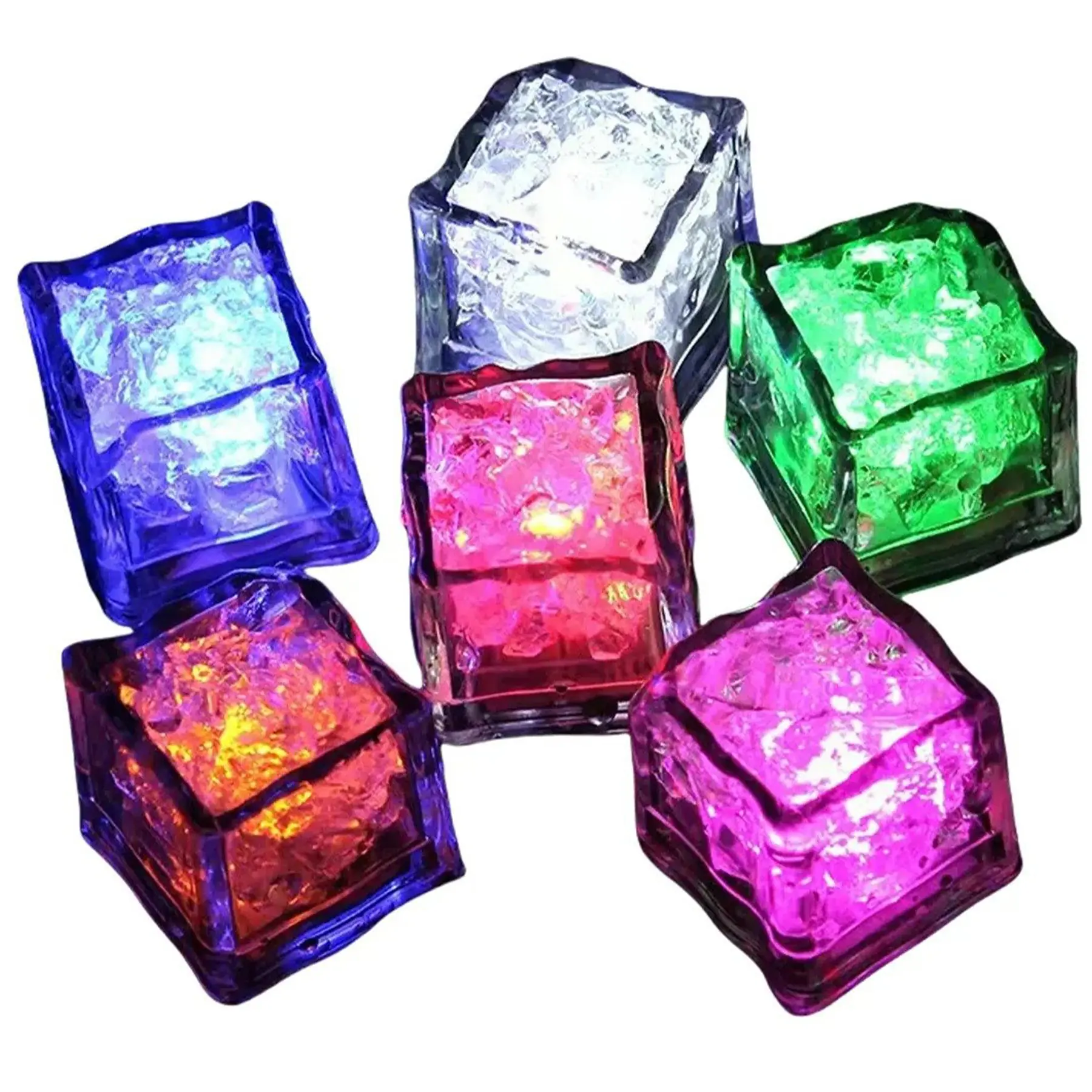 LED Color Changing Ice Cubes for Drinks Waterproof Reusable Party Lights