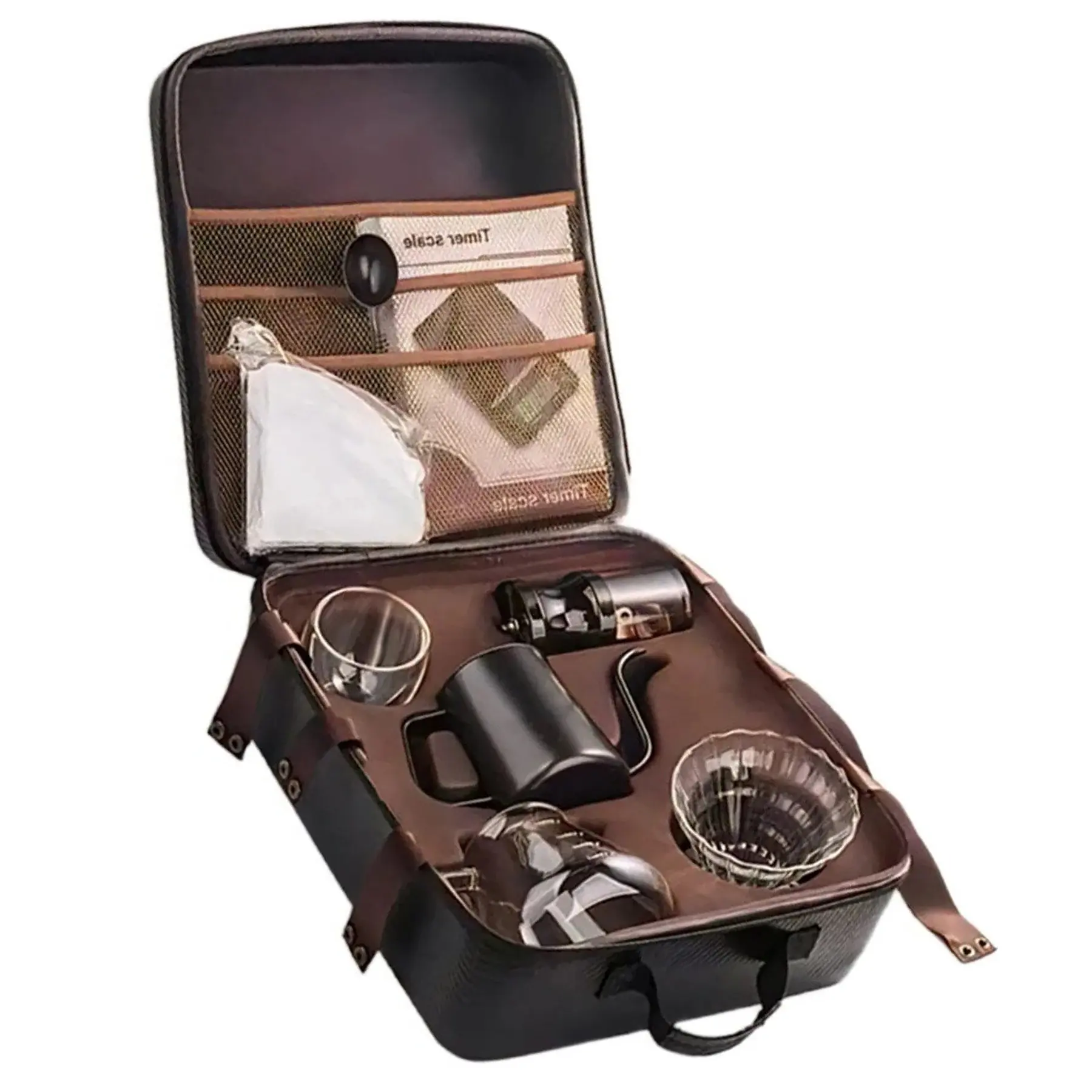 Complete Travel Pour Over Coffee Brewing Kit with Accessories