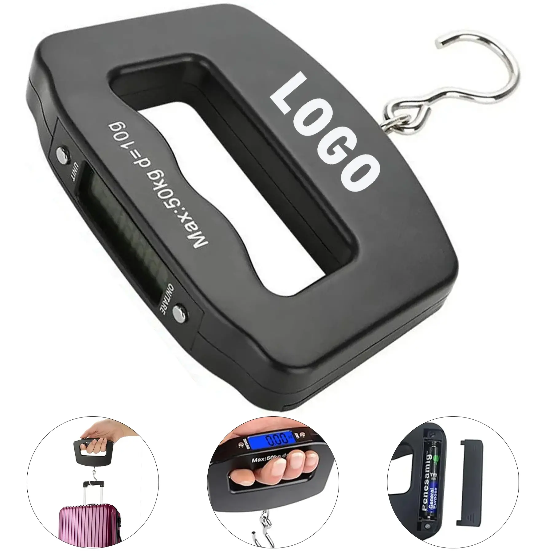 Digital Travel Luggage Scale, Portable Weighing Device with LCD Display, 100lb Capacity 2
