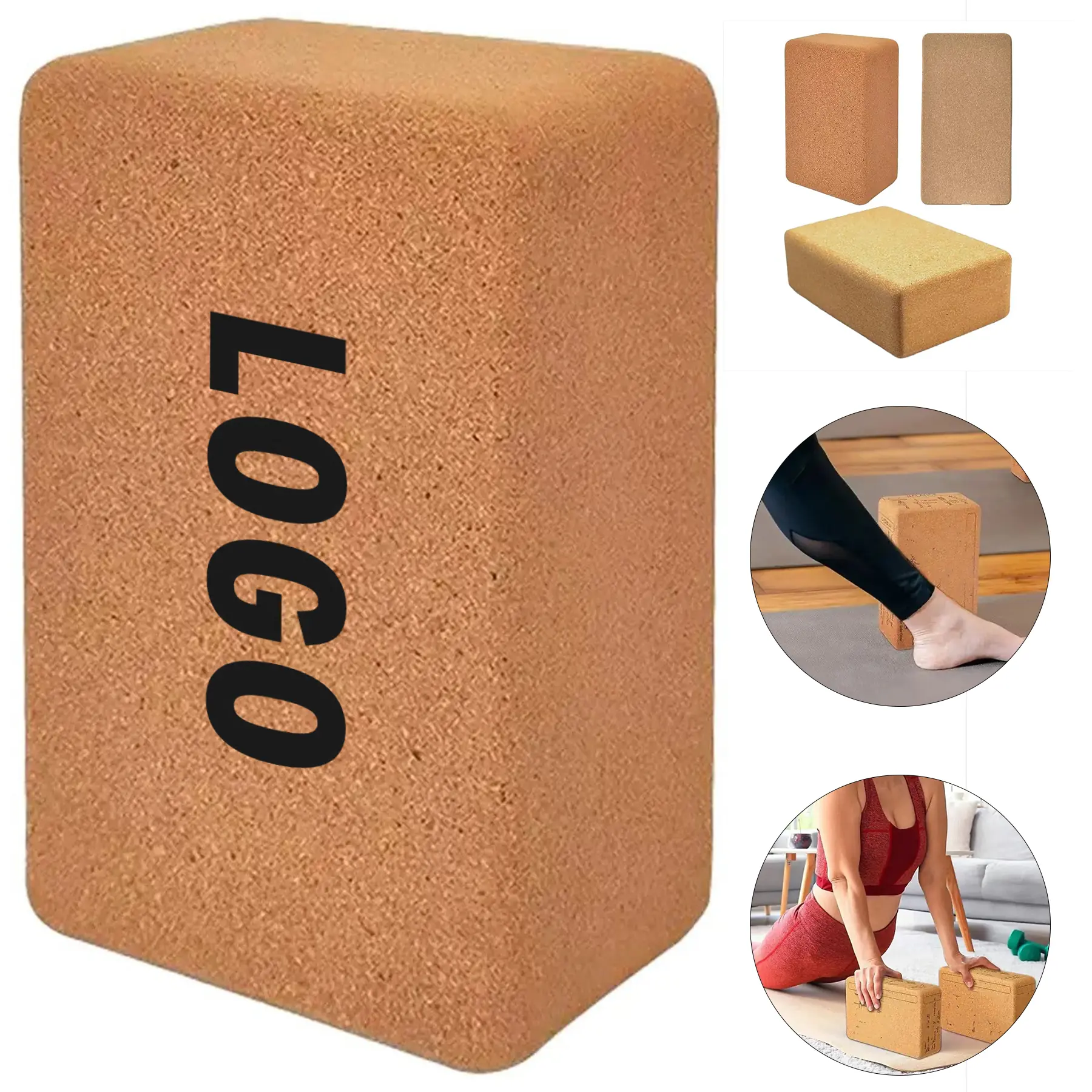 Natural Cork Yoga Brick for Better Alignment and Stability 2