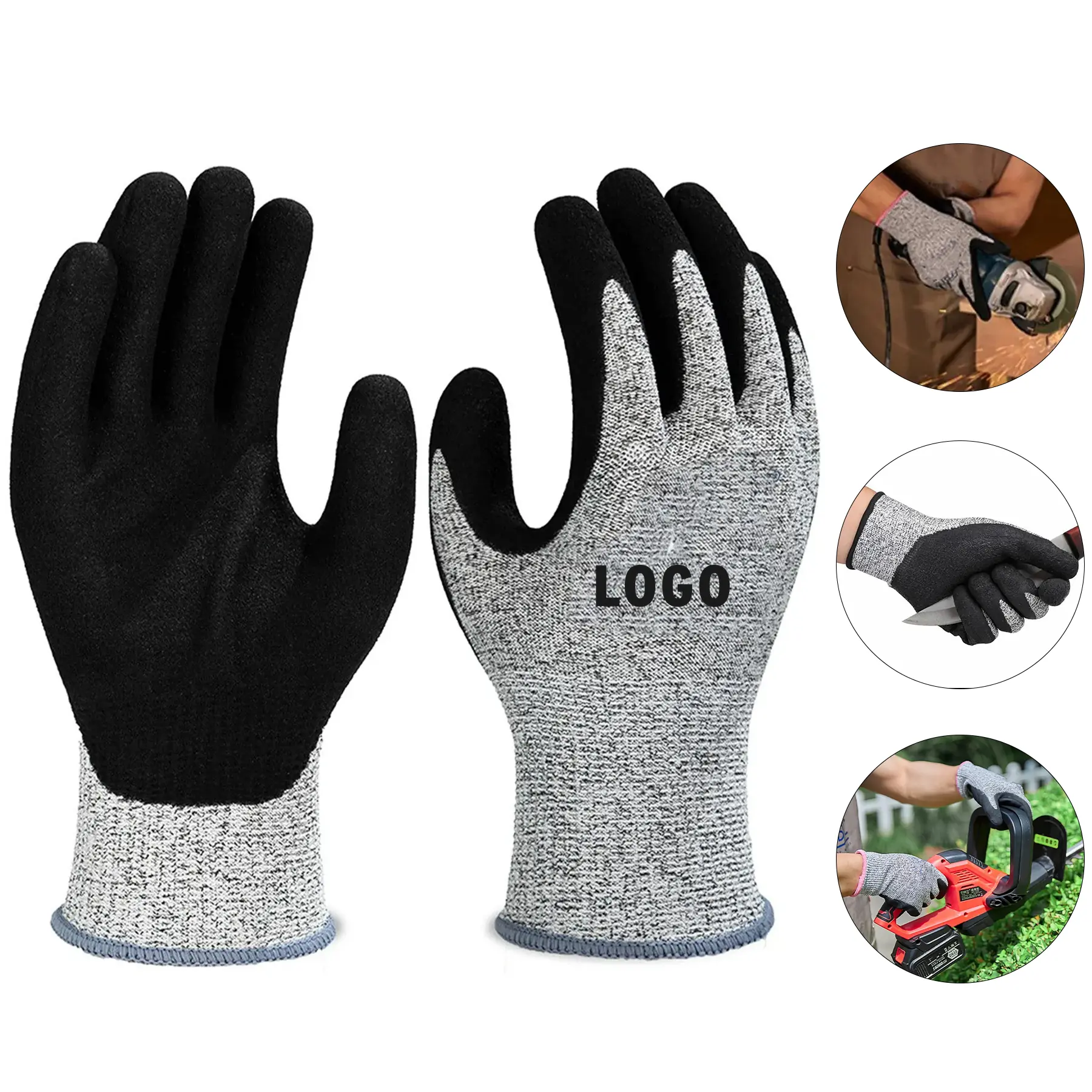 HPPE Cut Resistant Work Gloves Men PU Coated Safety Gloves 2