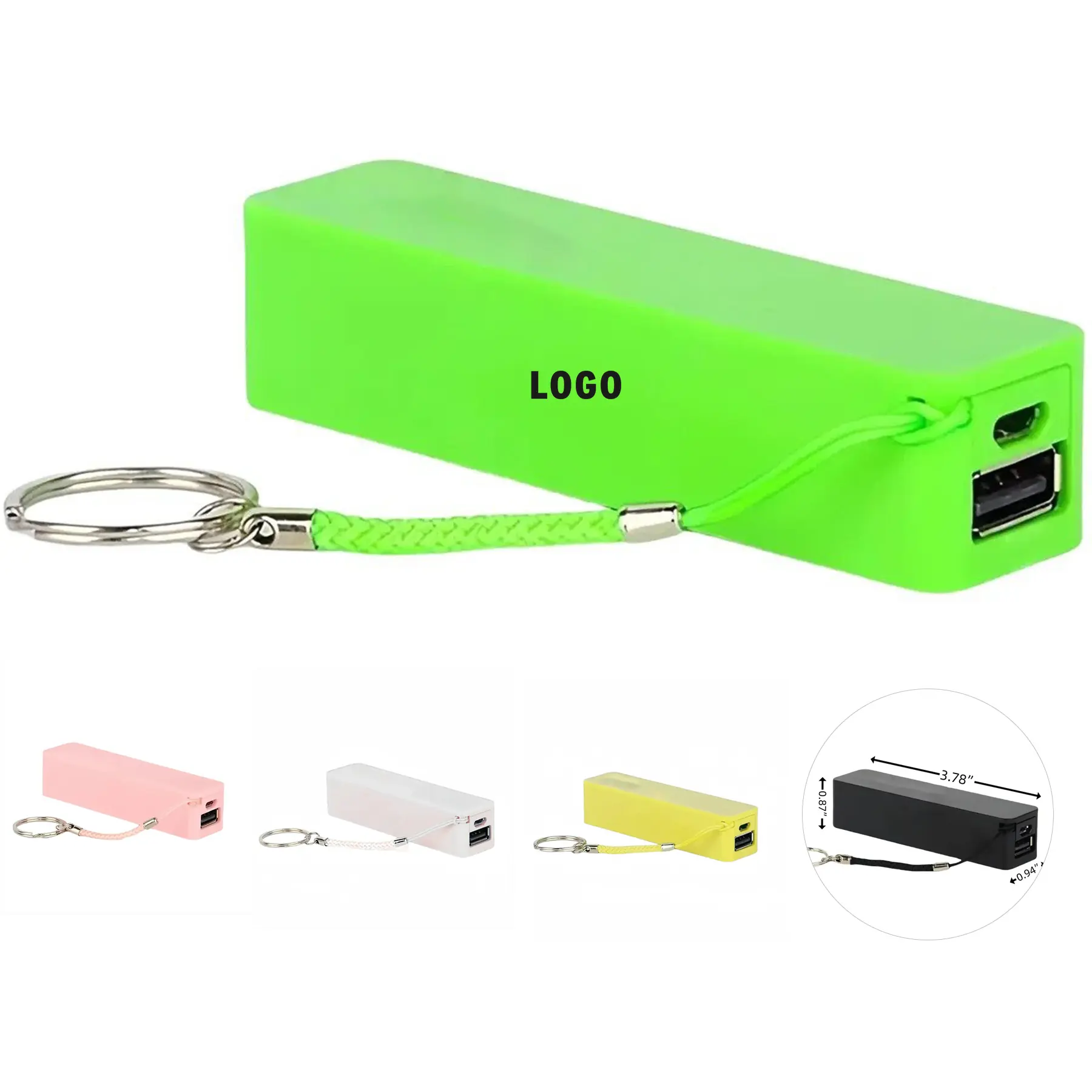Compact 1200mAh USB Power Bank Keychain Charger 2