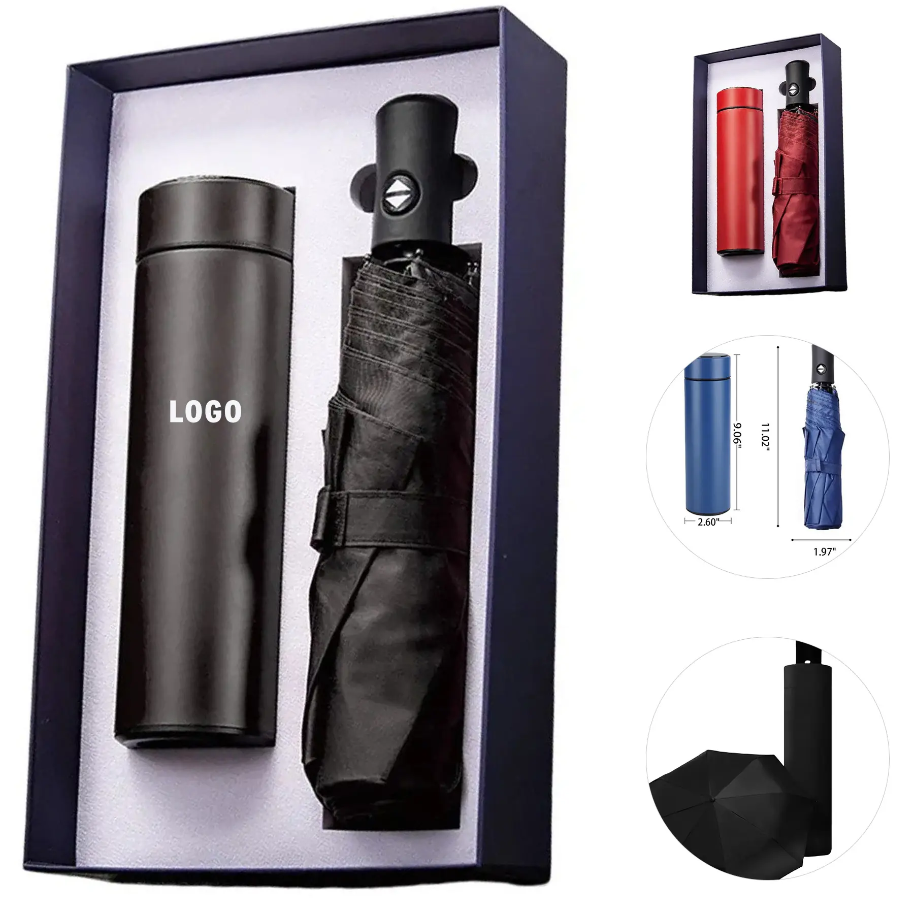 Premium Umbrella Thermos Combo Gift Set Full Color 2