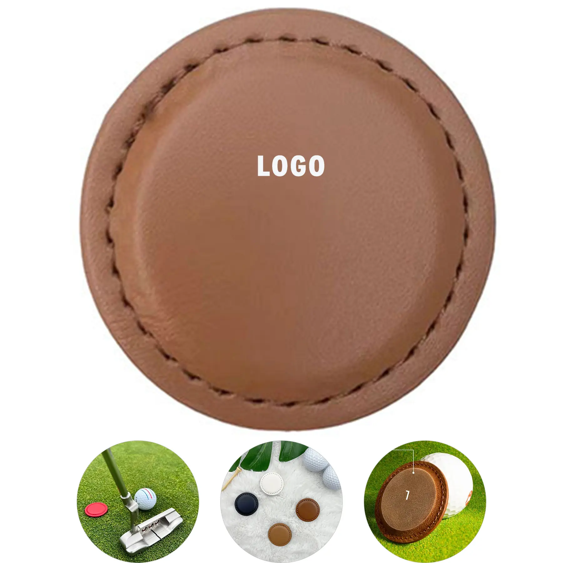 Custom Leather Golf Ball Markers Personalized Gift Set 2