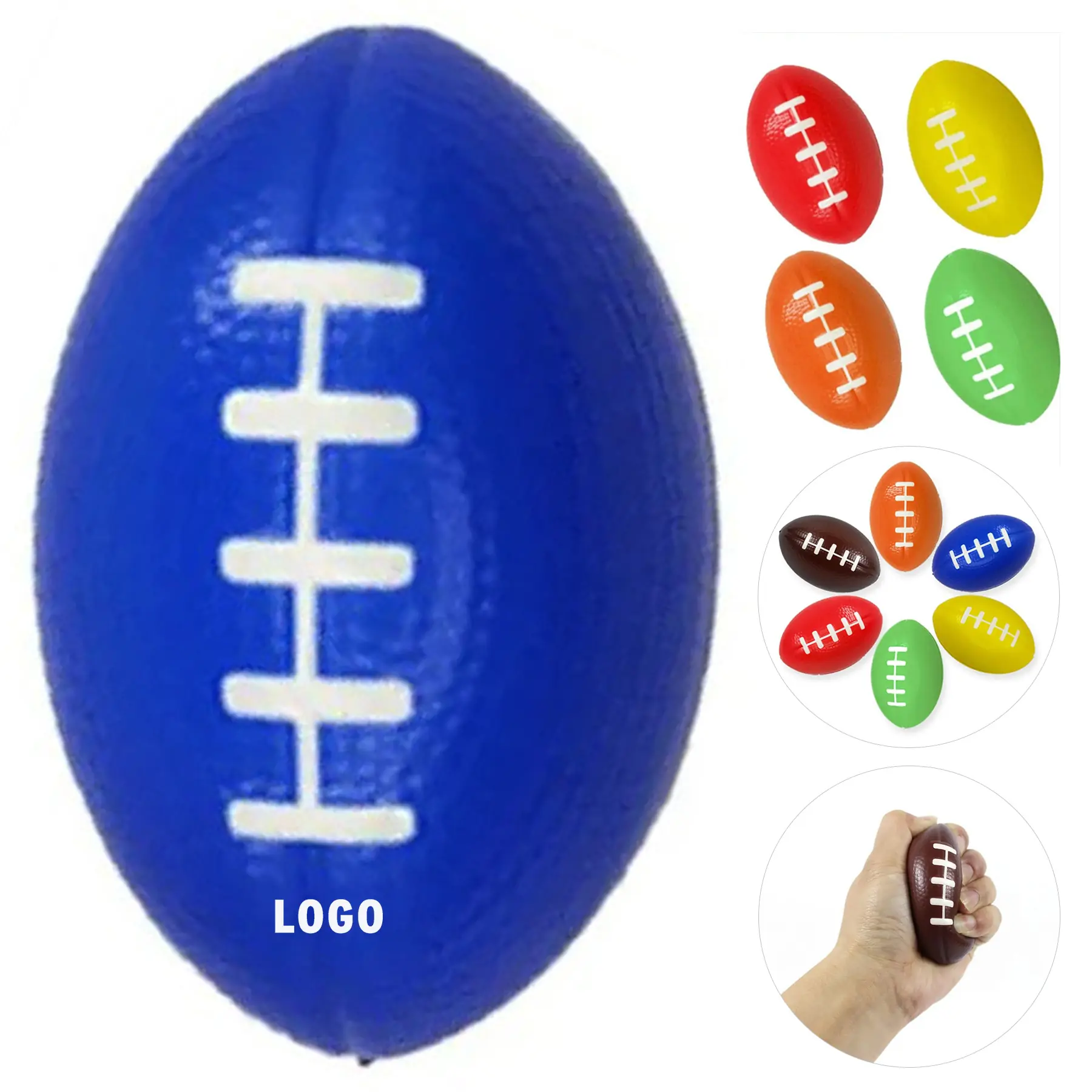Custom Soft Foam Football Stress Relief Balls Squeeze Toy Kids Adults Party Favors 2