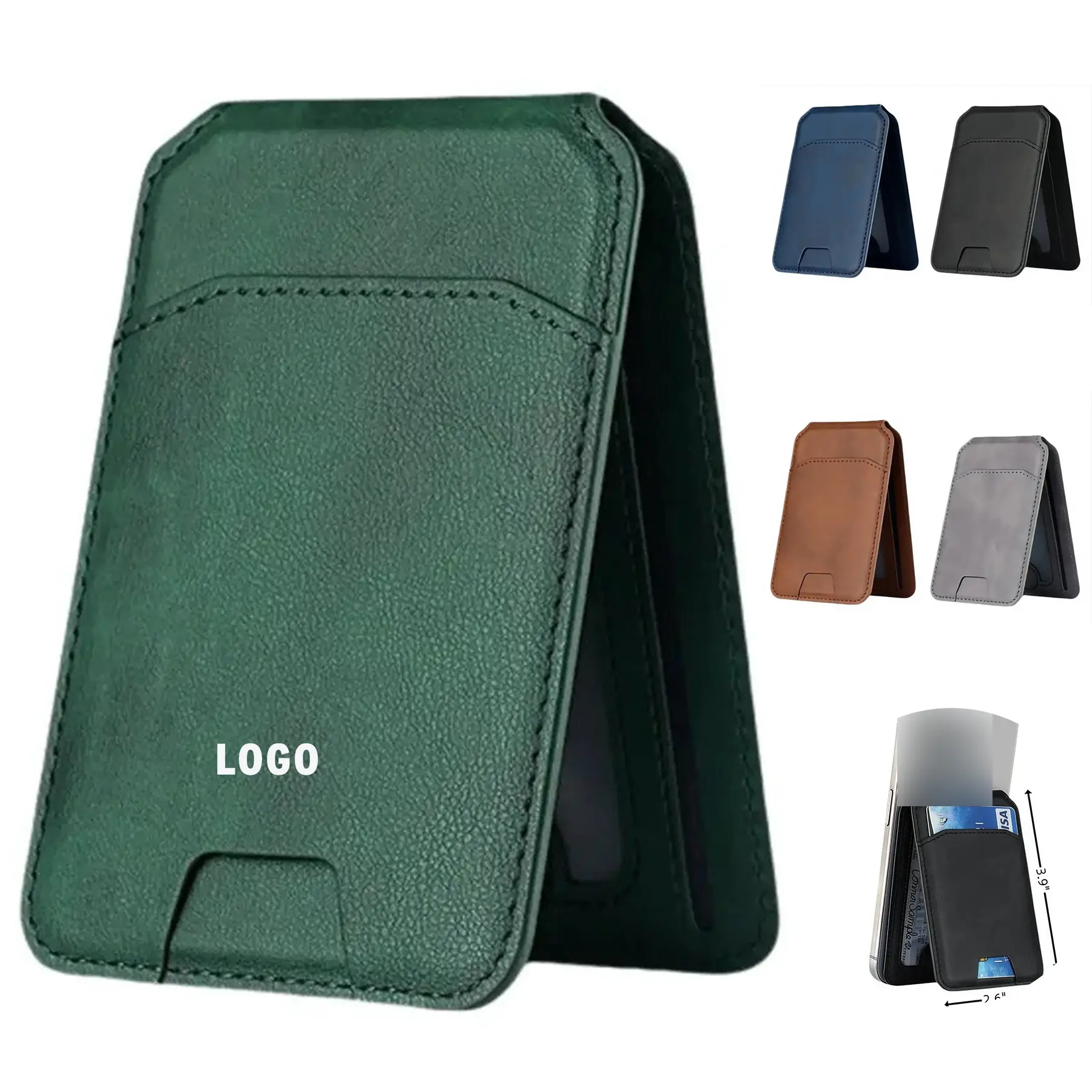 Dual Leather Magnetic Wallet Phone Stand 2