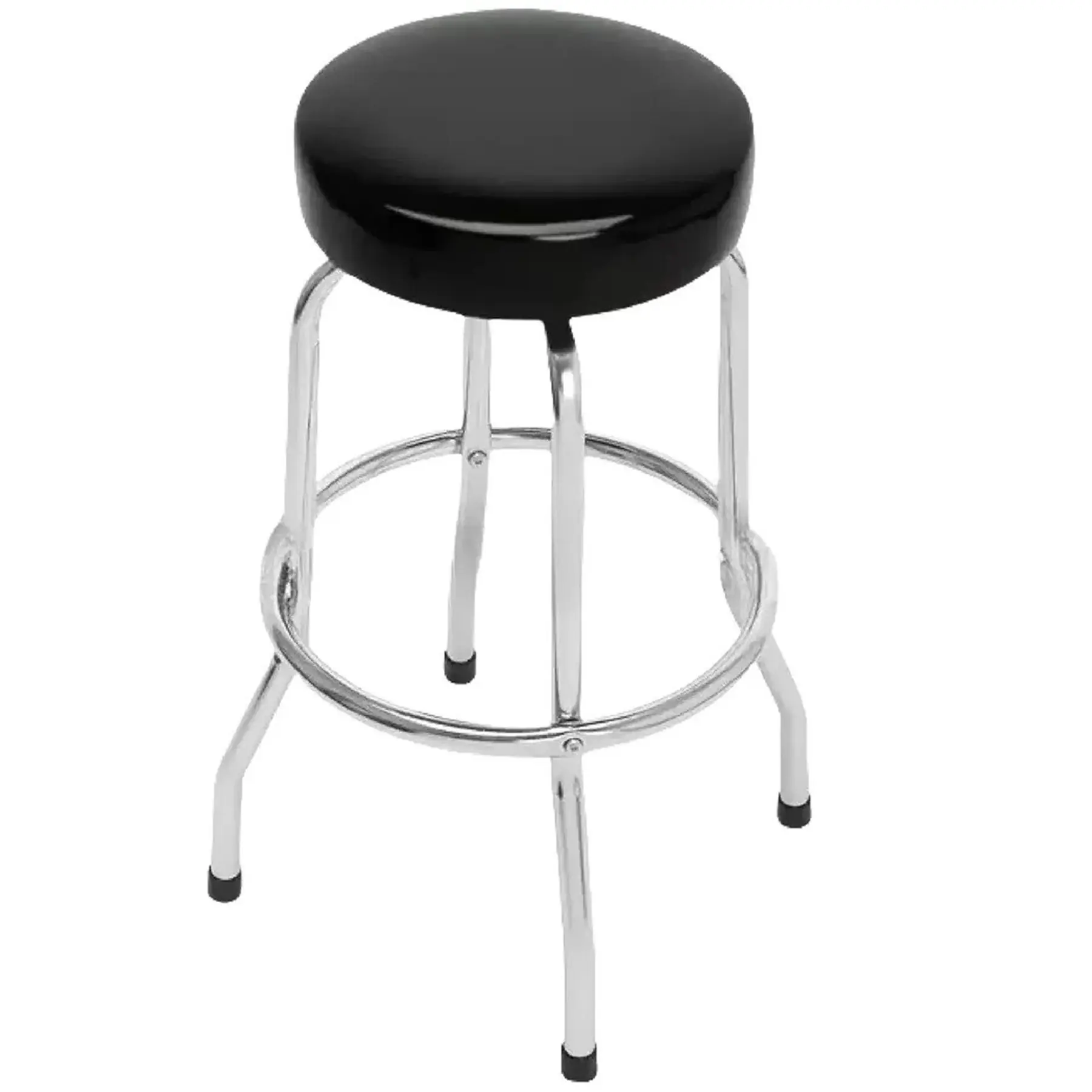 Sleek Chrome Bar Stool Padded Seat