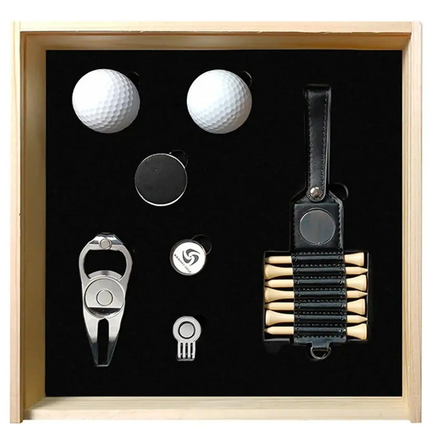 Premium Golf Accessory Kit Wooden Gift Box