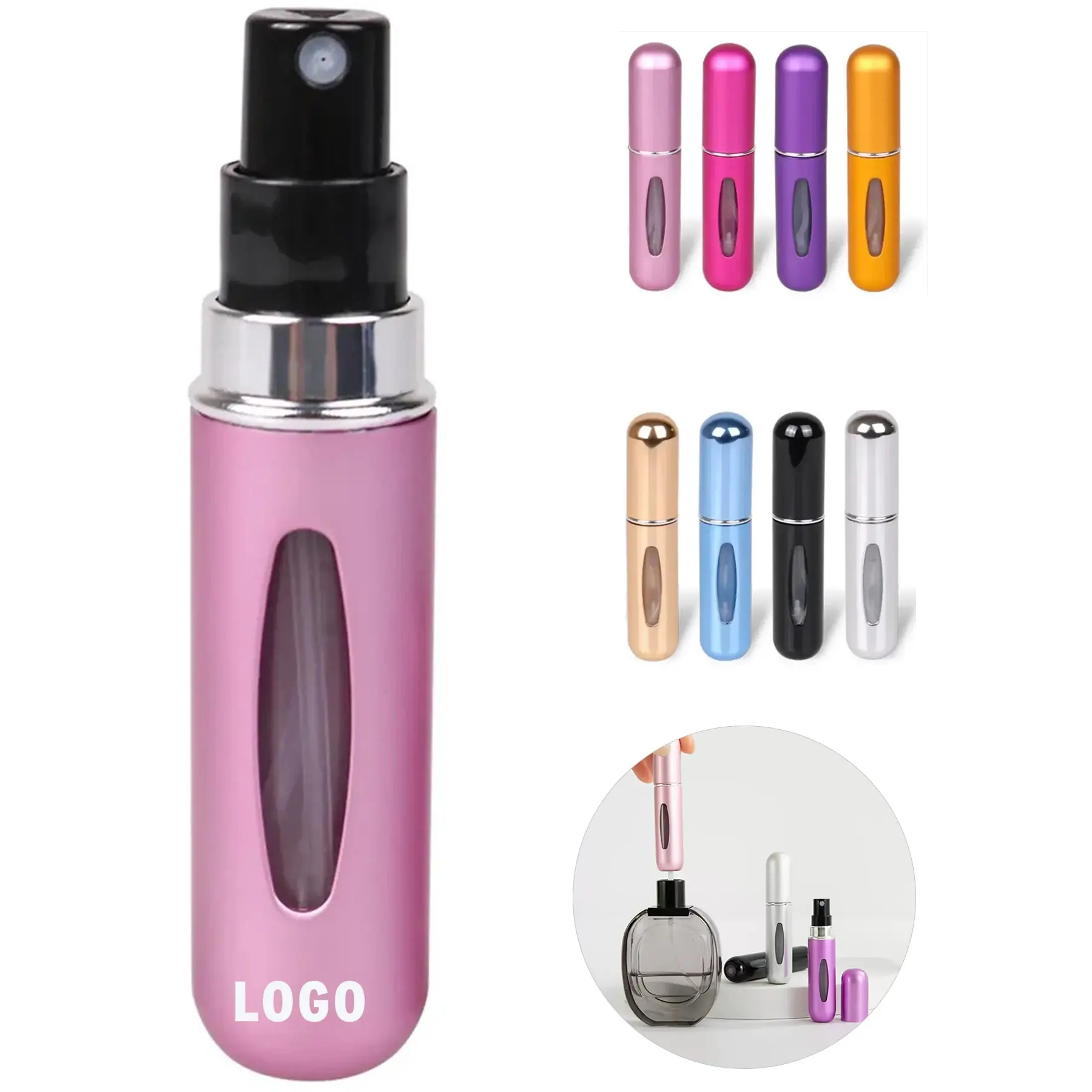 Travel Perfume Atomizer Refillable Spray Bottle Leak Proof Custom Logo 2