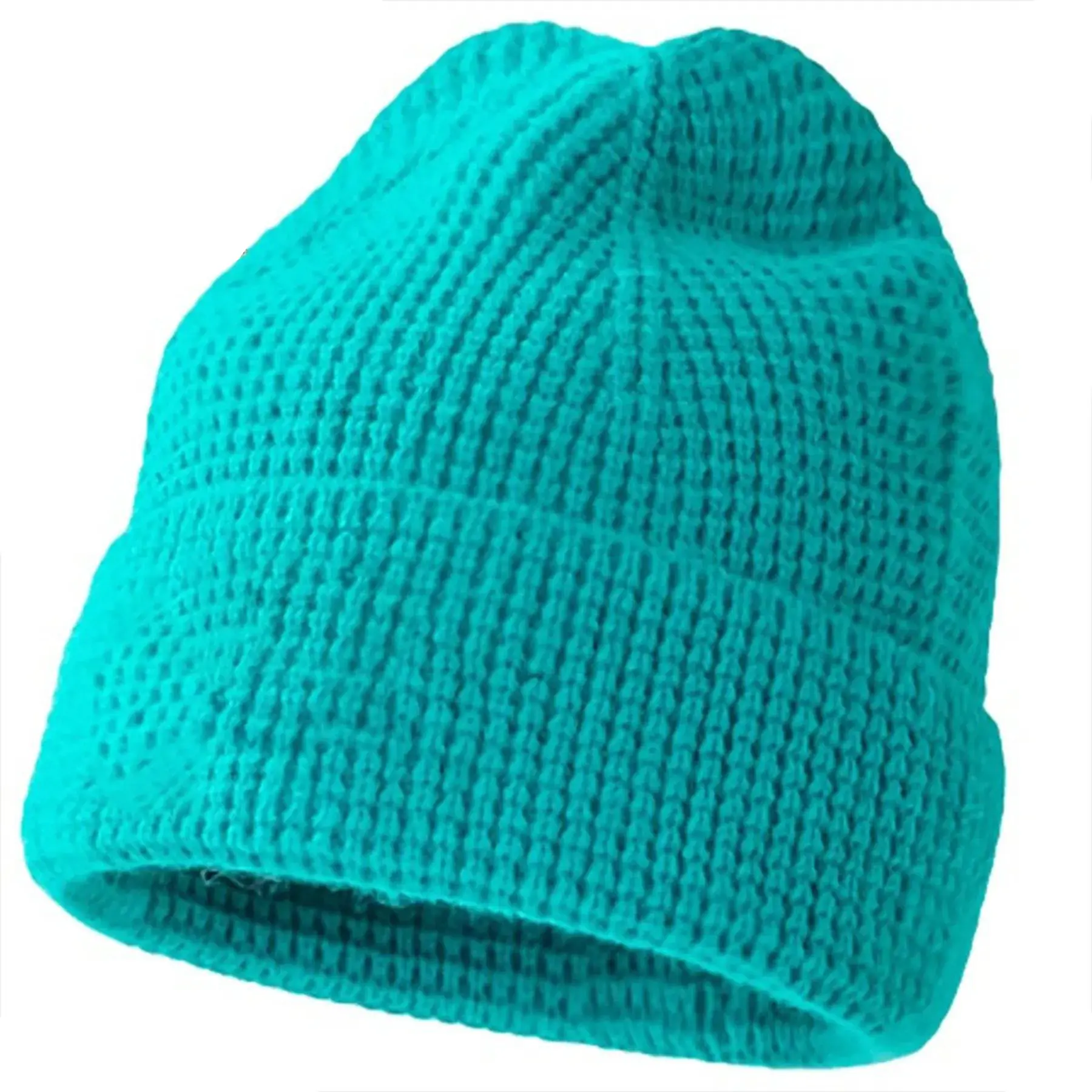 Custom Knitted Beanie Hat Soft Wool Winter Cap Solid Color