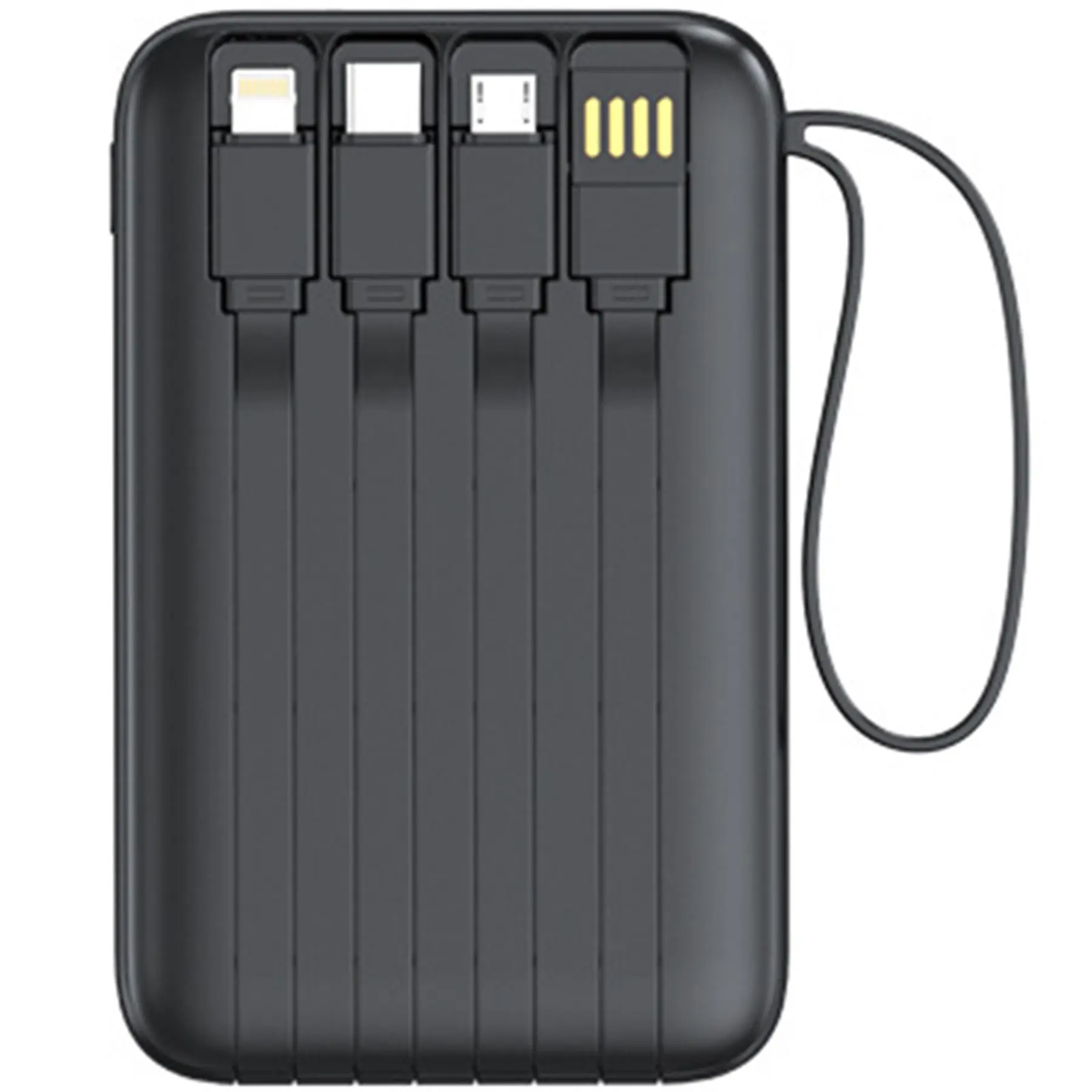 Mini Solar Fast Charge Power Bank Integrated Cable