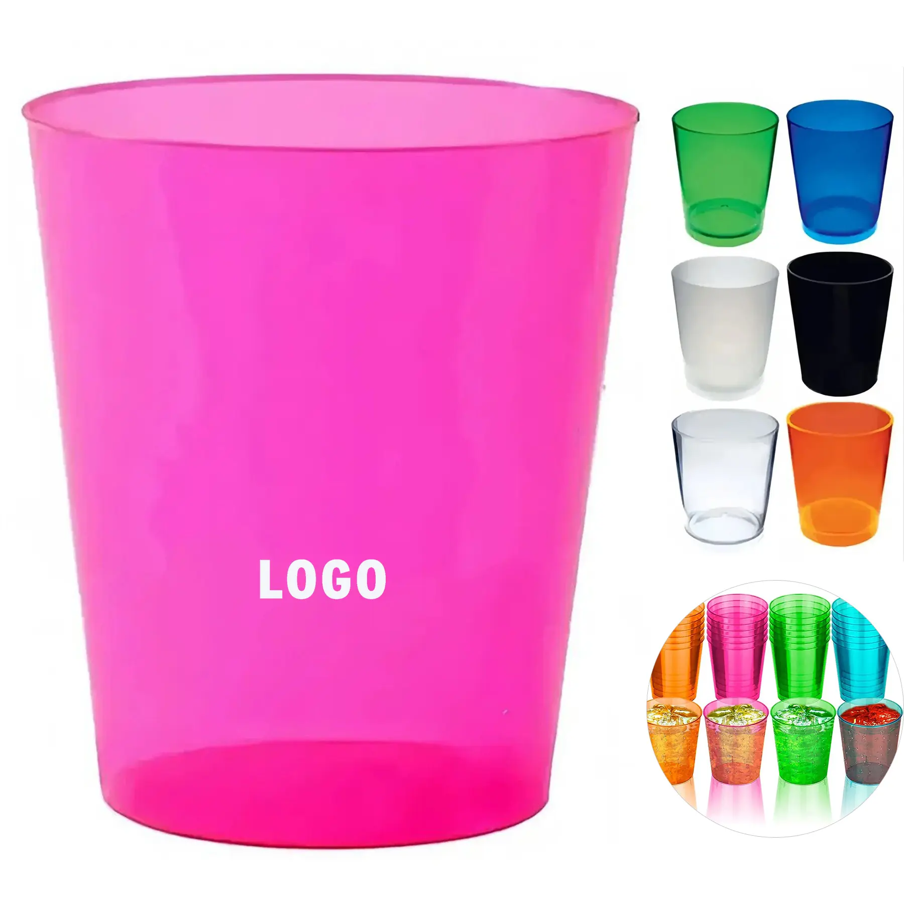 Plastic Shot Cups Party Weddings Birthdays Custom Colors 2