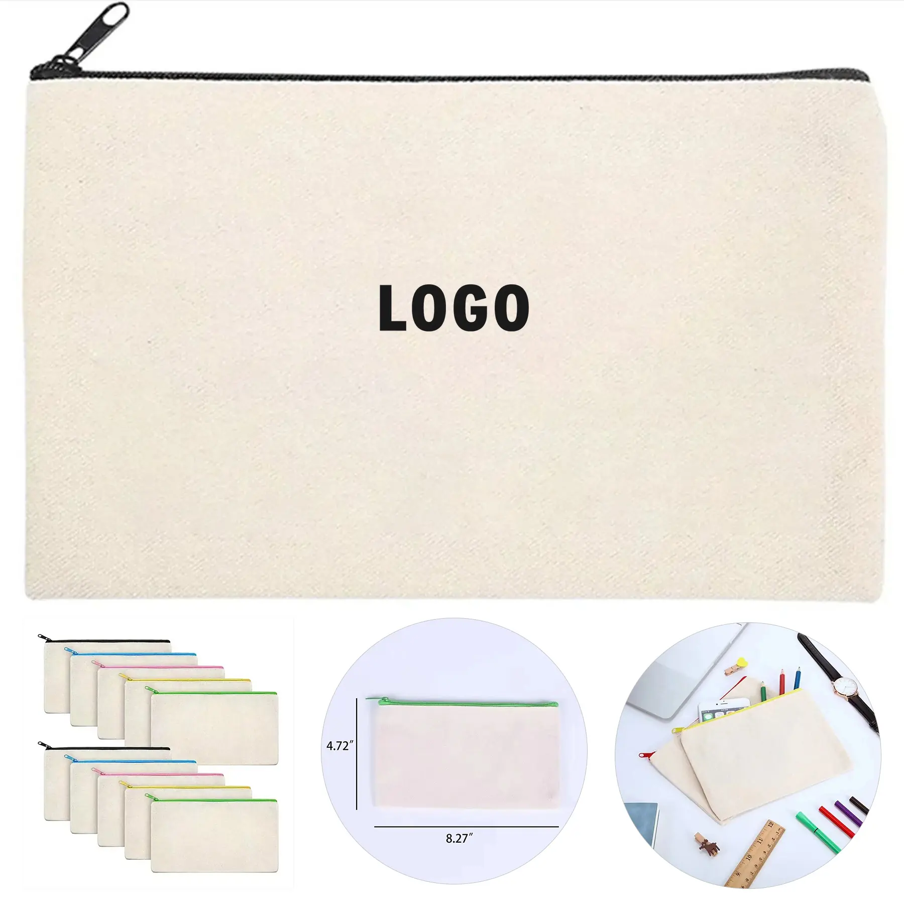 Personalized Canvas Zipper Pouch Kit for DIY Painting Craft 2