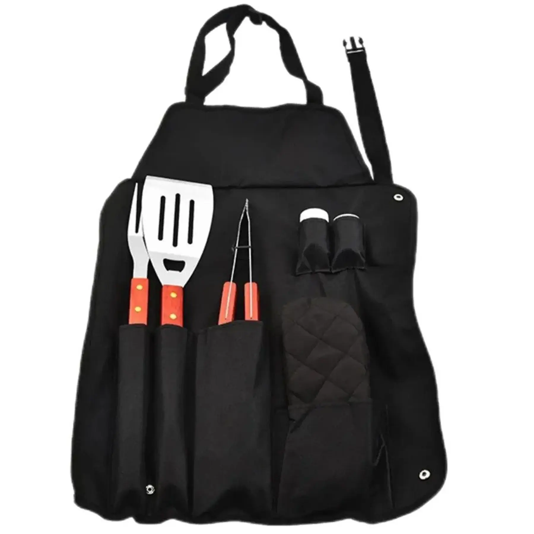BBQ Grill Tool Set 6 Piece Including Apron