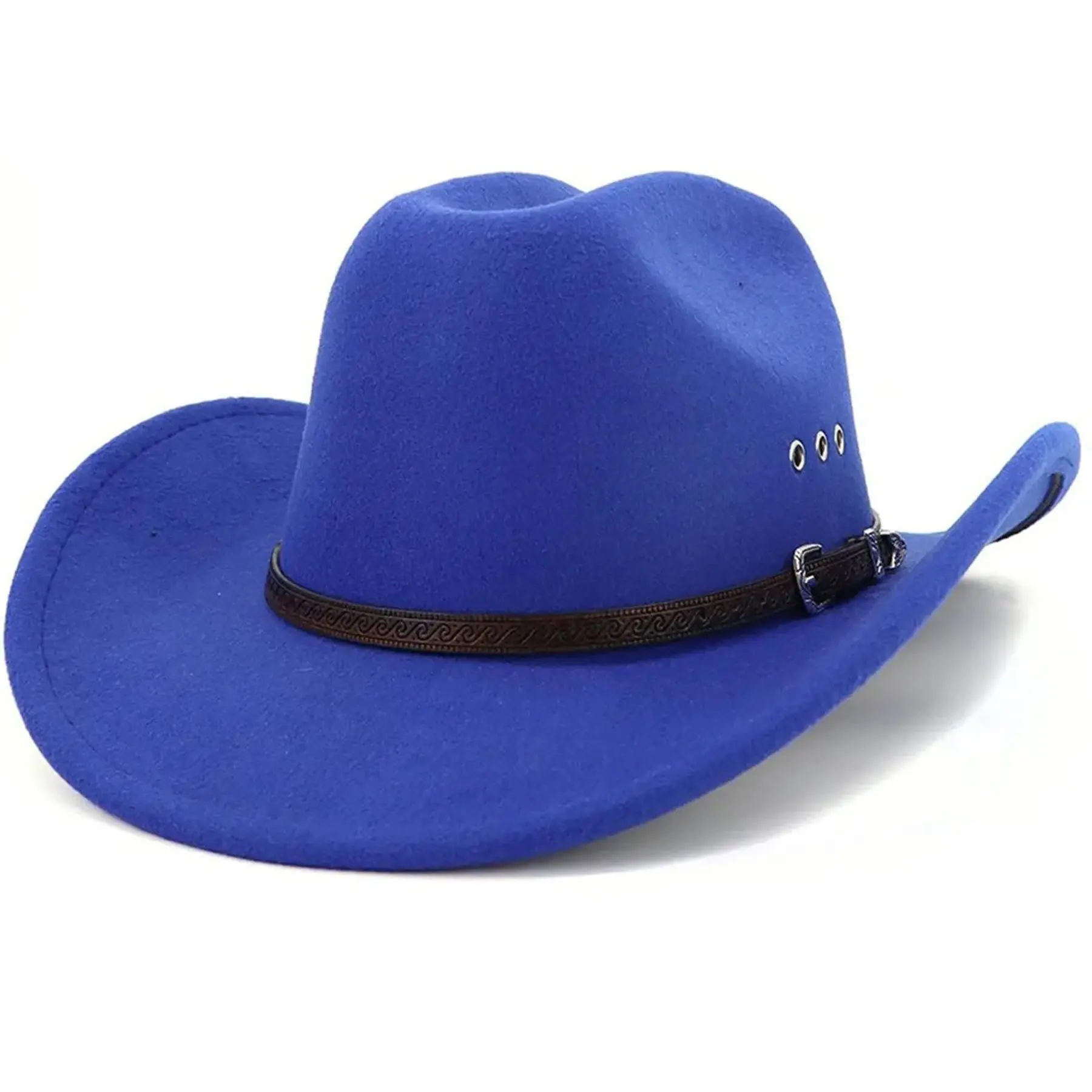 Vintage Western Felt Cowboy Hat Unisex Wide Brim