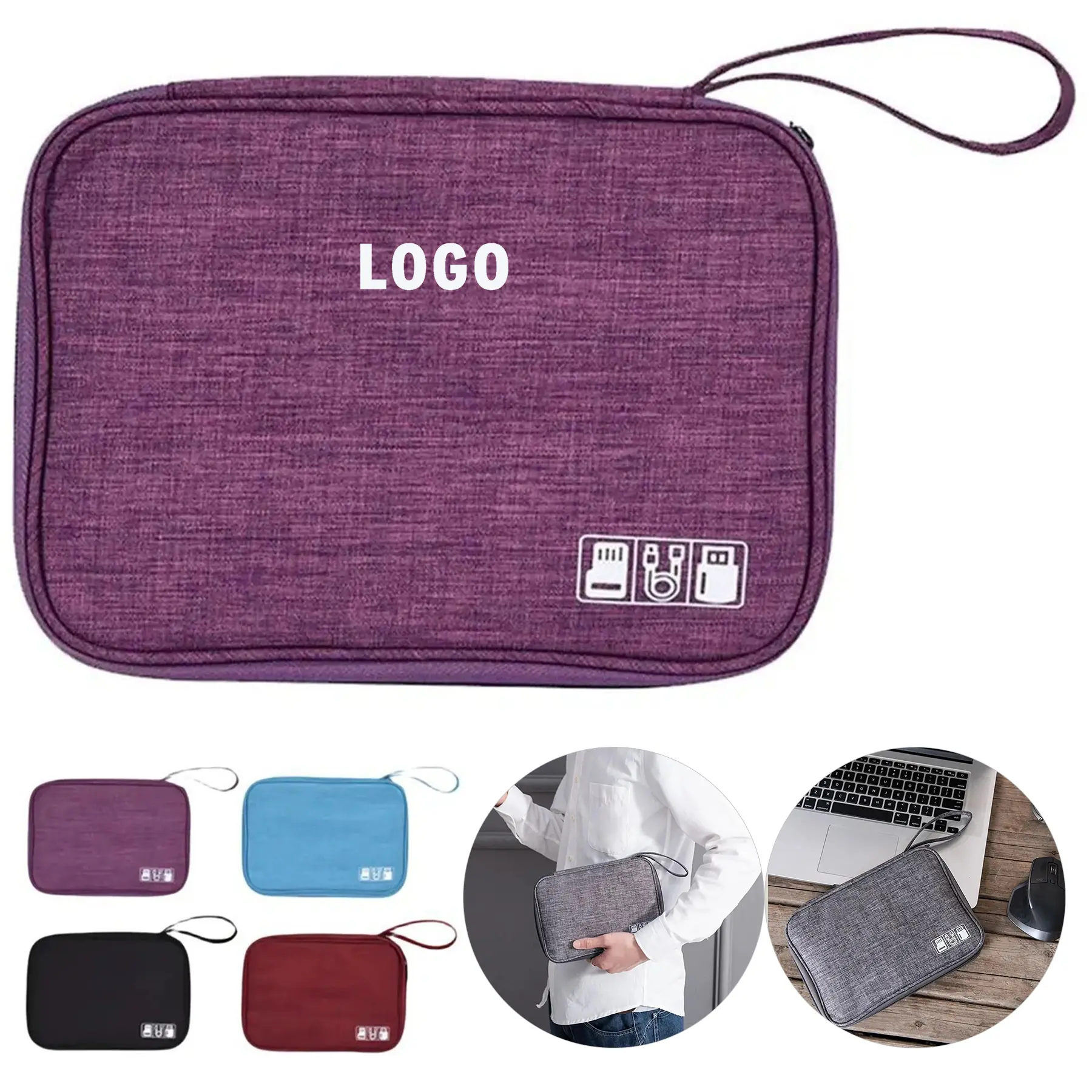 Compact Electronic Organizer Travel Pouch for Chargers Cables USBs 2