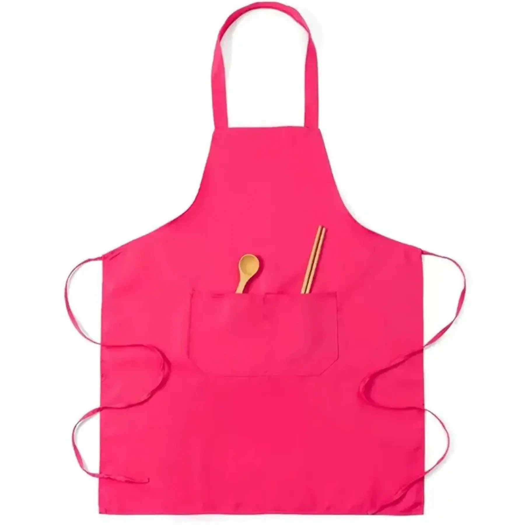 Custom Polyester Bib Apron Pocket Adjustable Ties