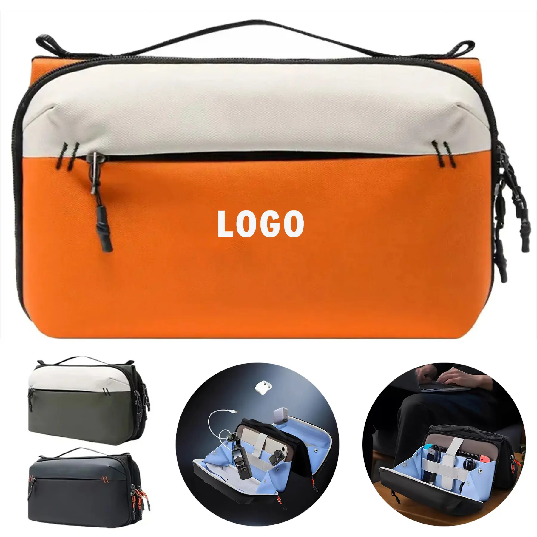 Compact Four Panel Electronics Organizer Travel Pouch 2