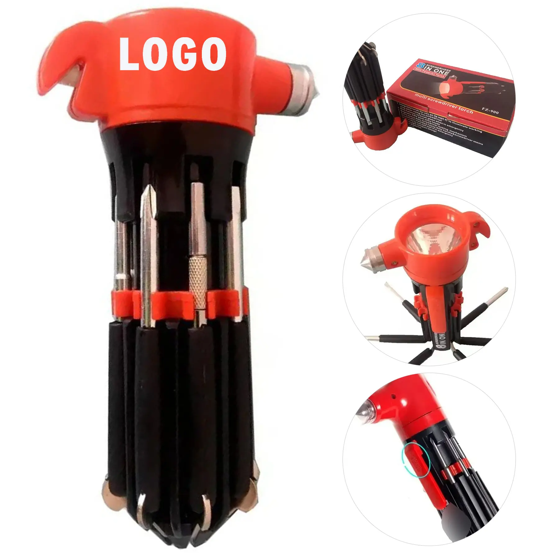 Compact Multi-Function Screwdriver LED Flashlight Set 2