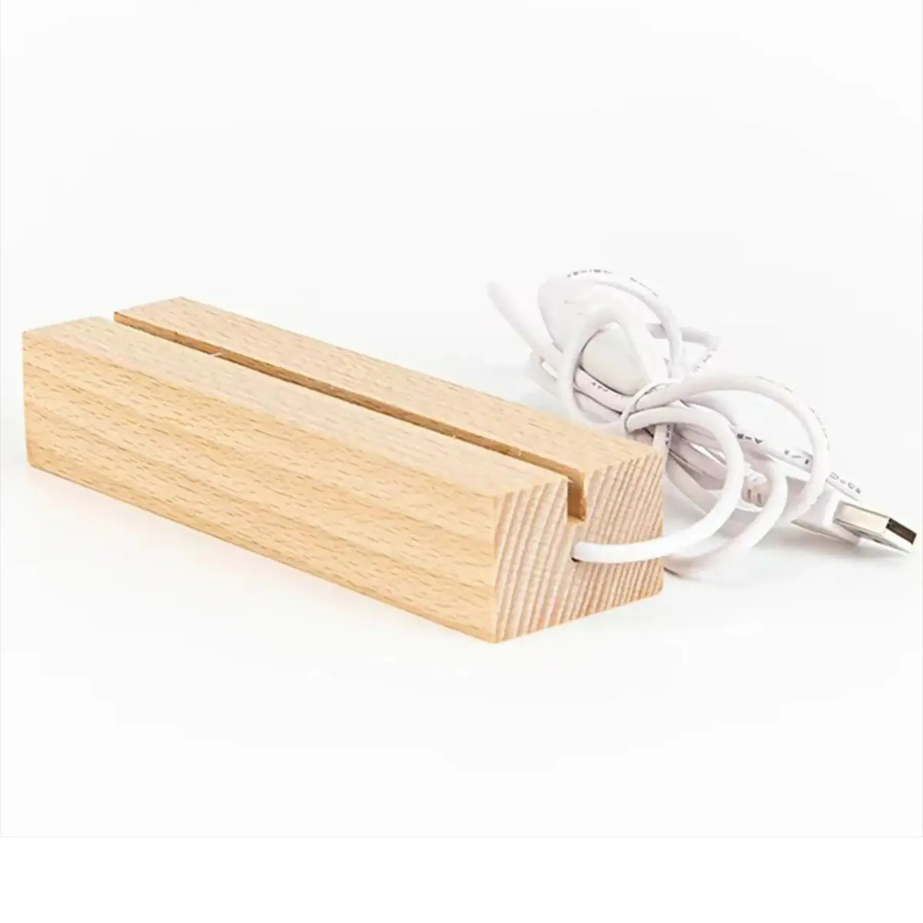 Solid Wood LED Acrylic Night Lamp Display Base