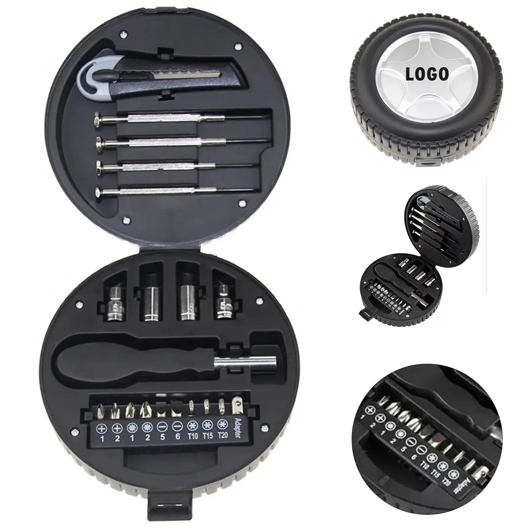 Multi-Function Tire Shaped Tool Set Screwdriver Pliers 2