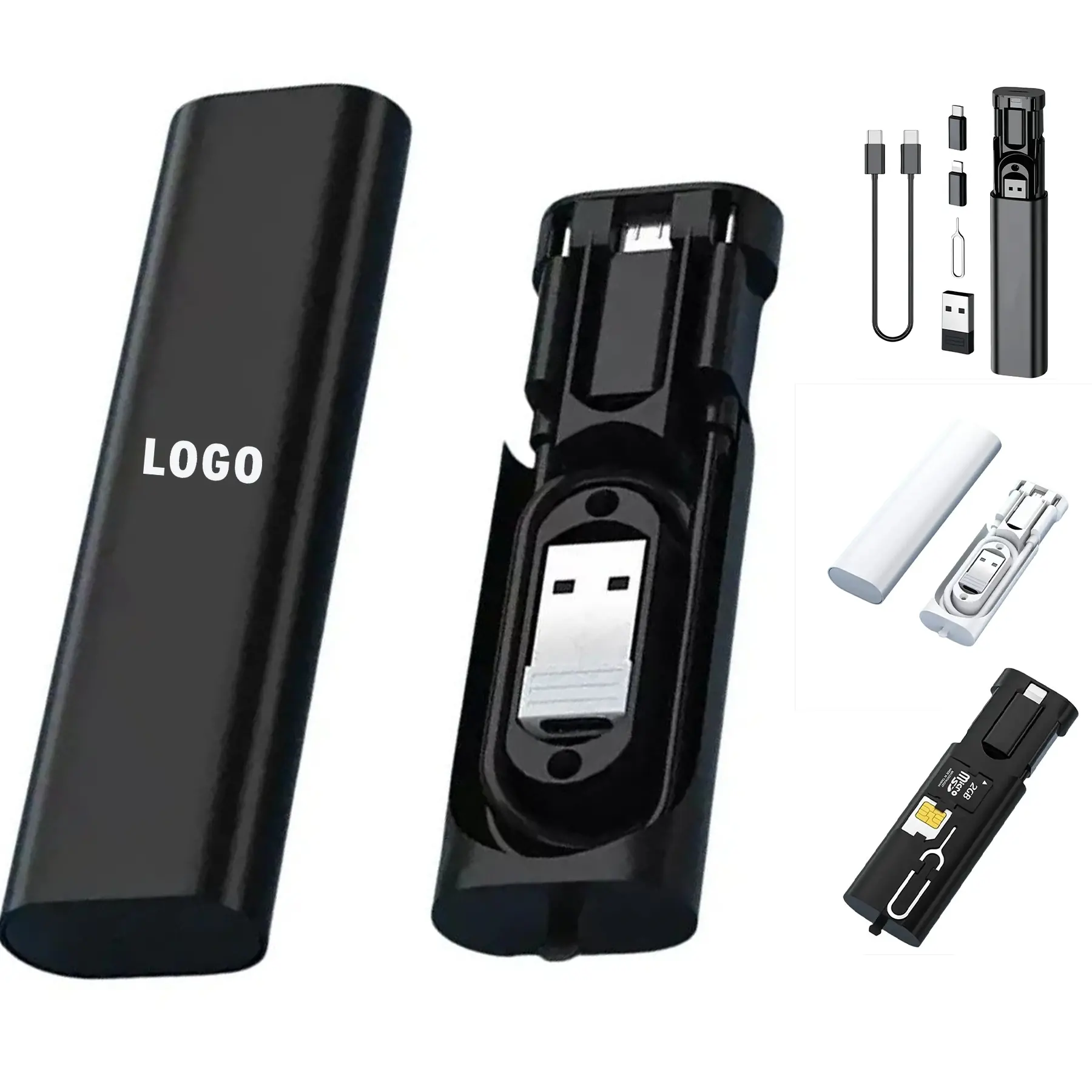 Multi USB Type C Micro USB Charging Cable SIM Tray Tool Kit 2
